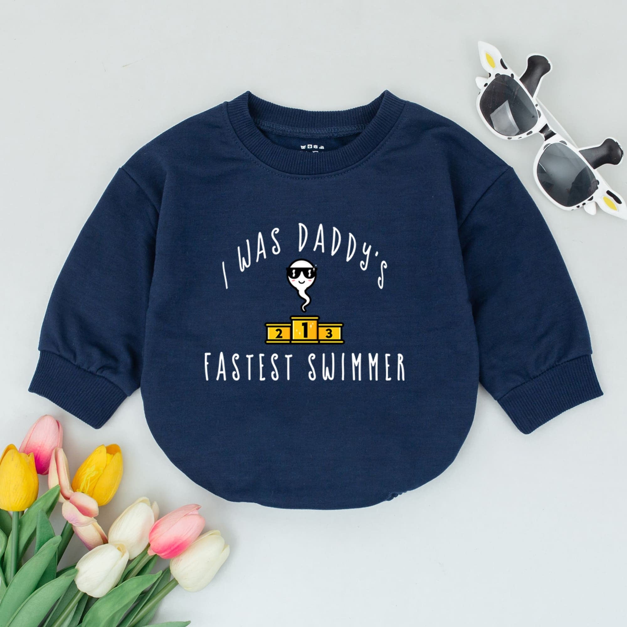 I Was Daddy's Fastest Swimmer Baby Romper Humorous New Dad Gift Soft Cotton Infant Bodysuit Father's Day Present Cute Baby Outfit