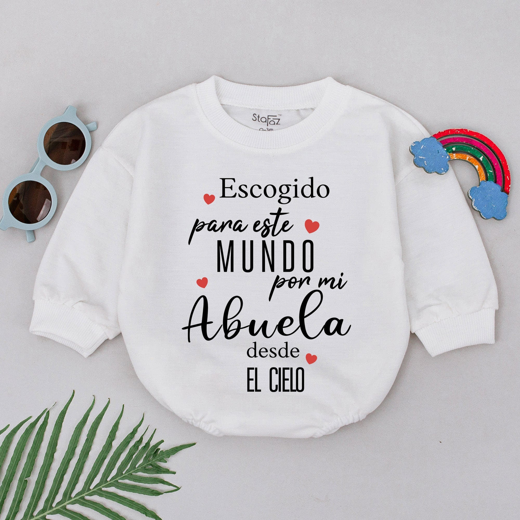 Heartfelt Spanish Baby Romper Handpicked by Grandma in Heaven Cotton Memorial Outfit Gift