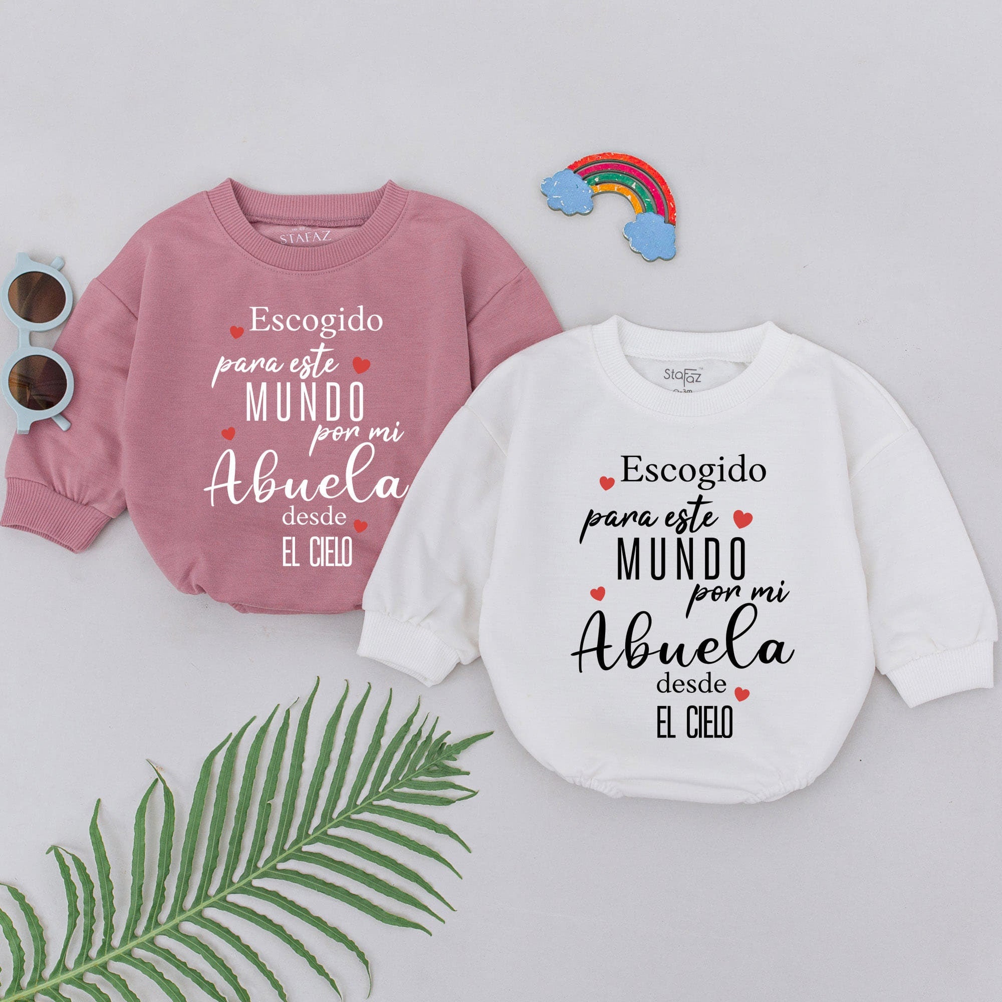 Heartfelt Spanish Baby Romper Handpicked by Grandma in Heaven Cotton Memorial Outfit Gift