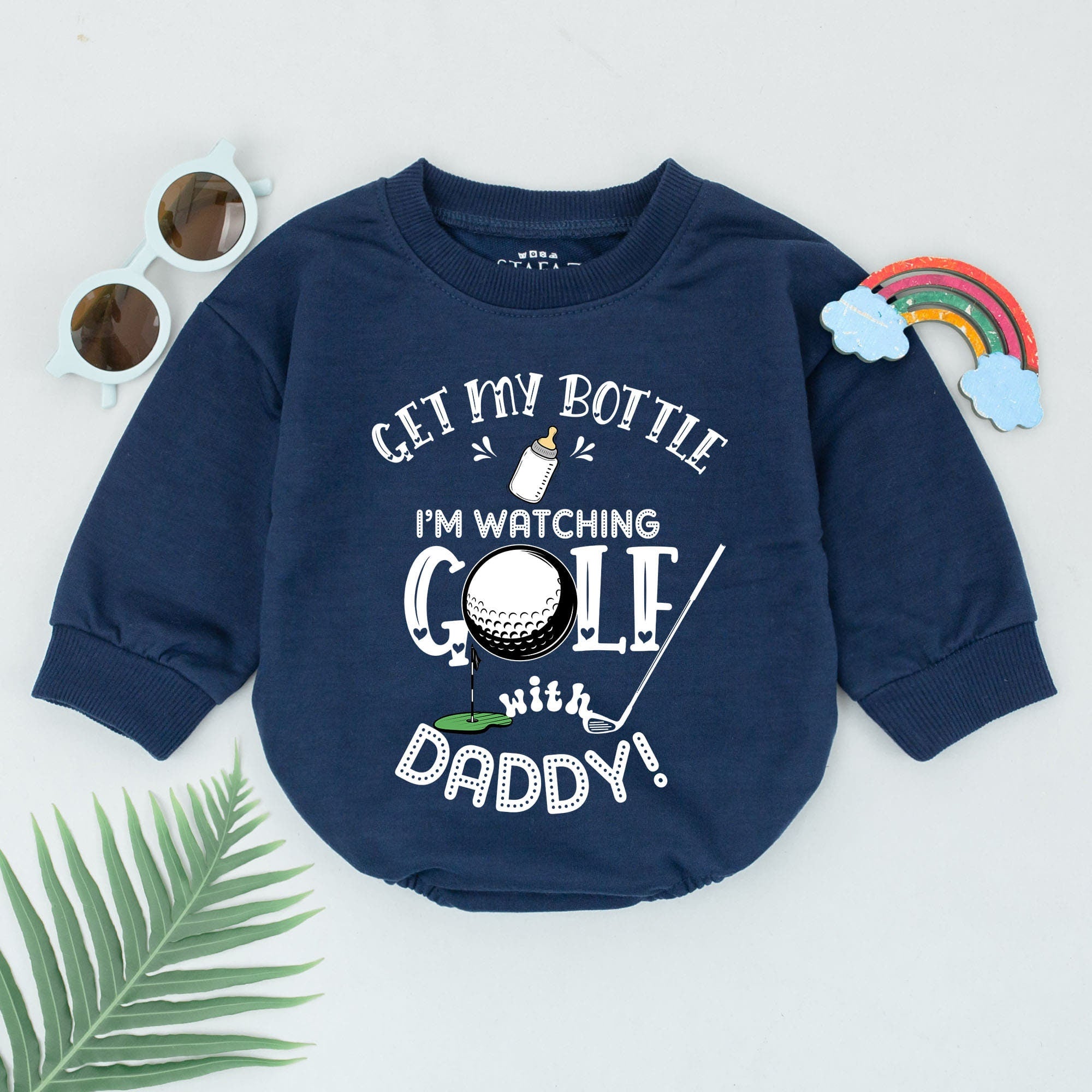 Get My Bottle Golf Romper Baby Boy Outfit Fun Birthday Playful Cotton Father's Day Natural Gift Toddler Infant Comfortable