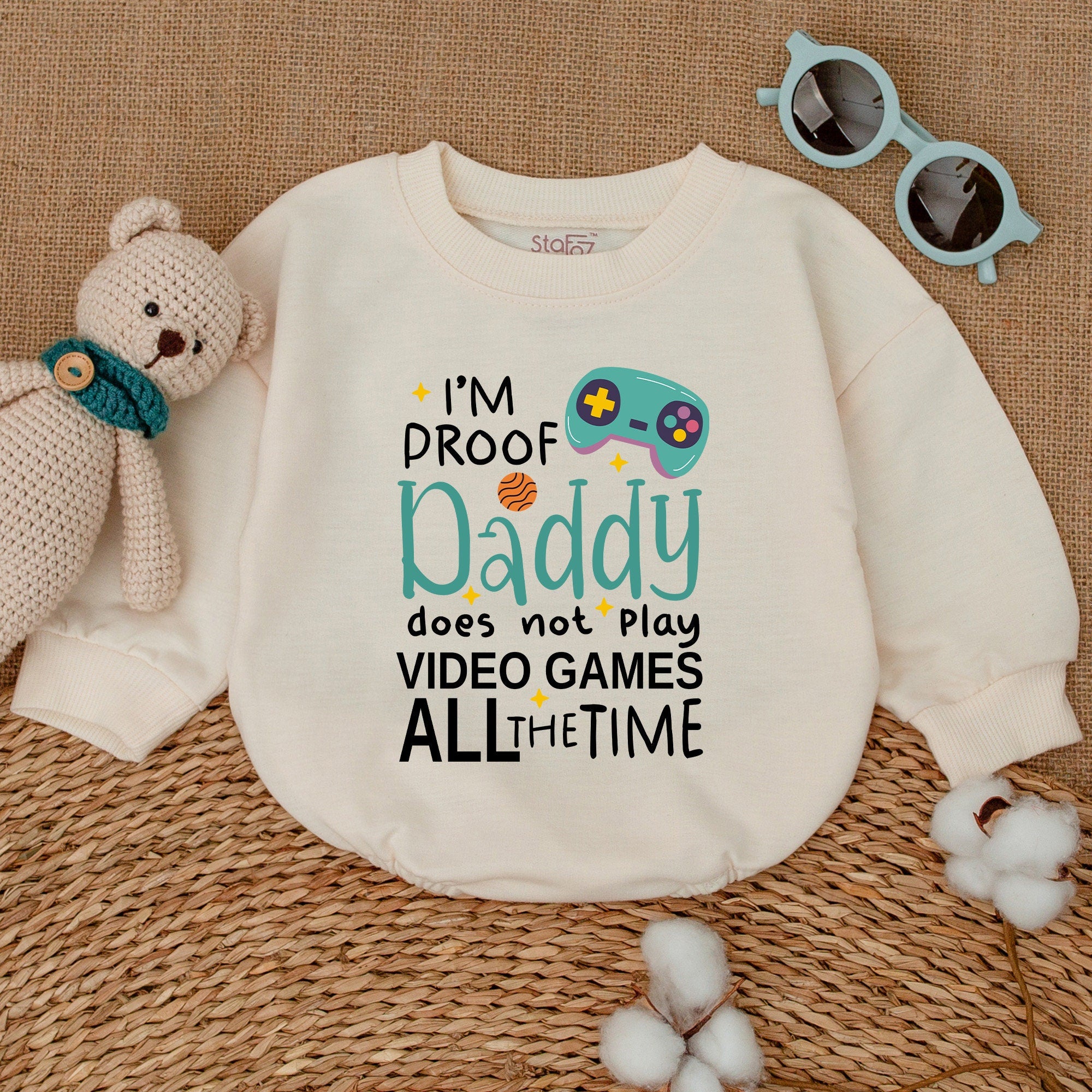 Playful Baby Romper - Proof Daddy's No Gamer, Perfect Gift!