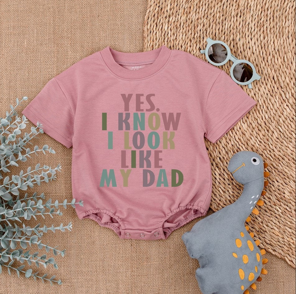 Charming Baby Romper for Father’s Day with Playful Message