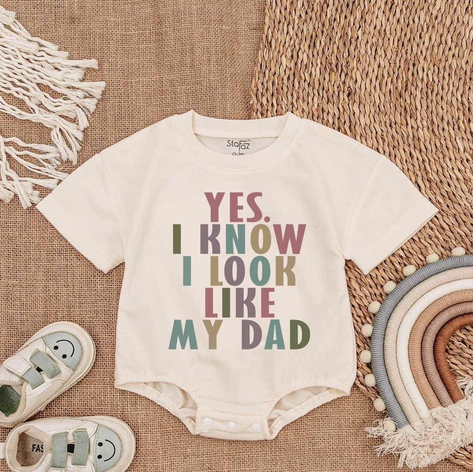 Charming Baby Romper for Father’s Day with Playful Message