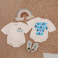 My Mama's Boy Era Baby Romper Fun Blue Smiley Design Gift for Infant Soft Cotton Outfit Birthday or Casual Wear