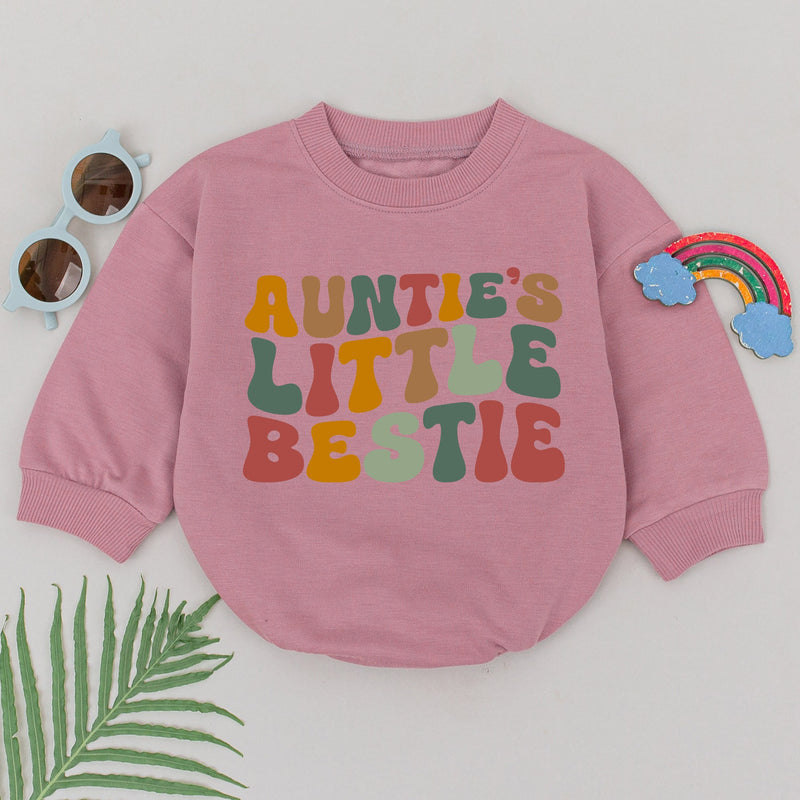 Retro Auntie's Little Bestie Baby Romper for Newborns