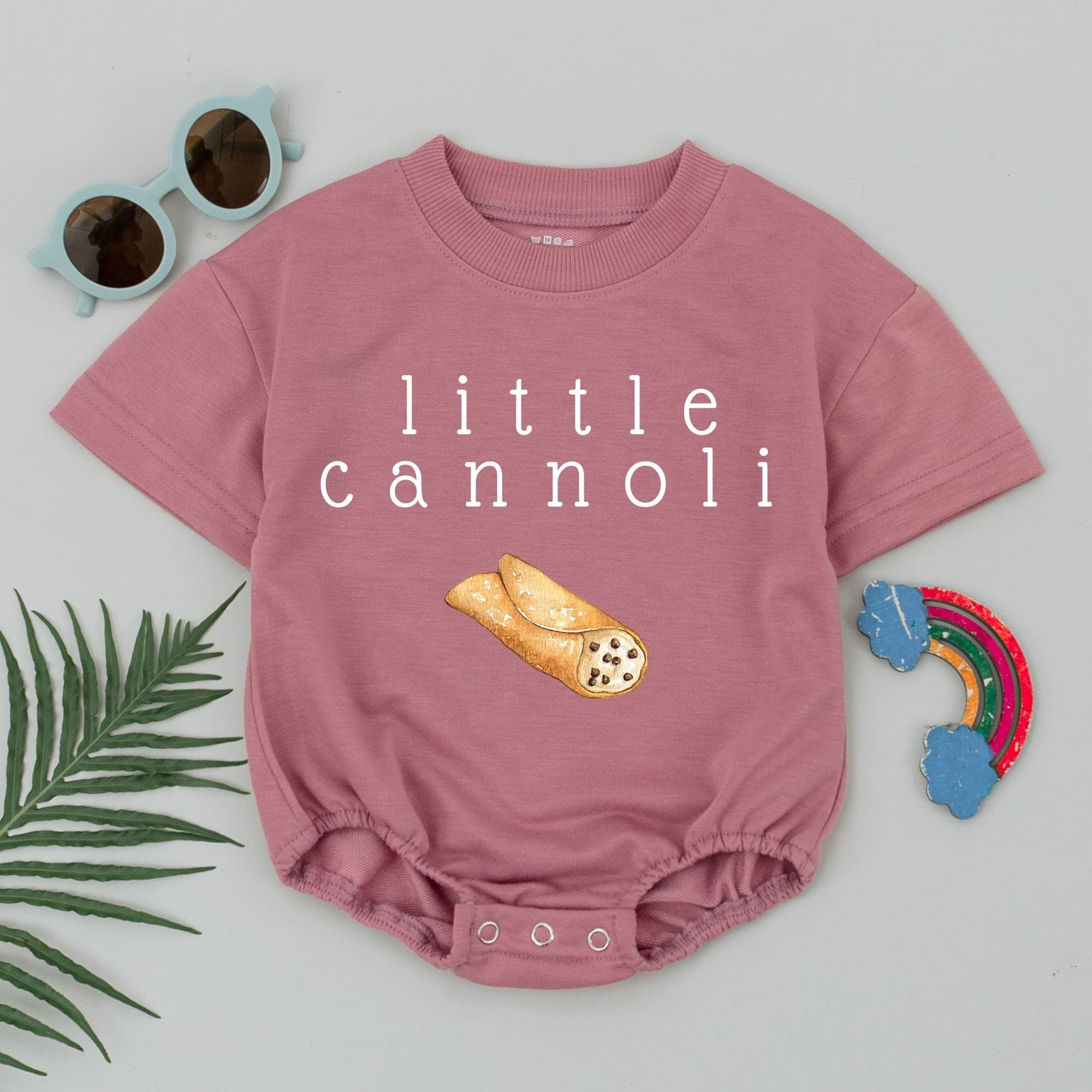 Little Cannoli Romper Baby Foodie Bodysuit Minimalist Italian Pastry Design Newborn Toddler Gift Soft Cotton Birthday Shower Outfit