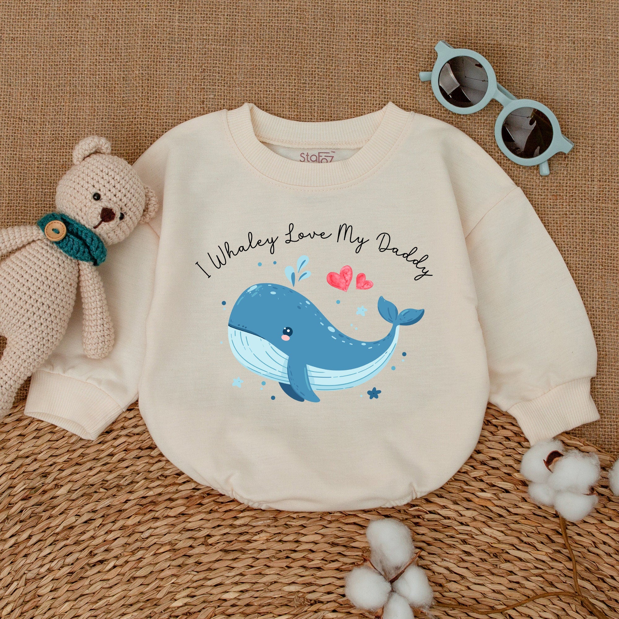 I Whaley Love My Daddy Baby Romper Cute Whale Design Infant Bodysuit Soft Cotton Gift for New Dads Heartwarming Father's Day Outfit