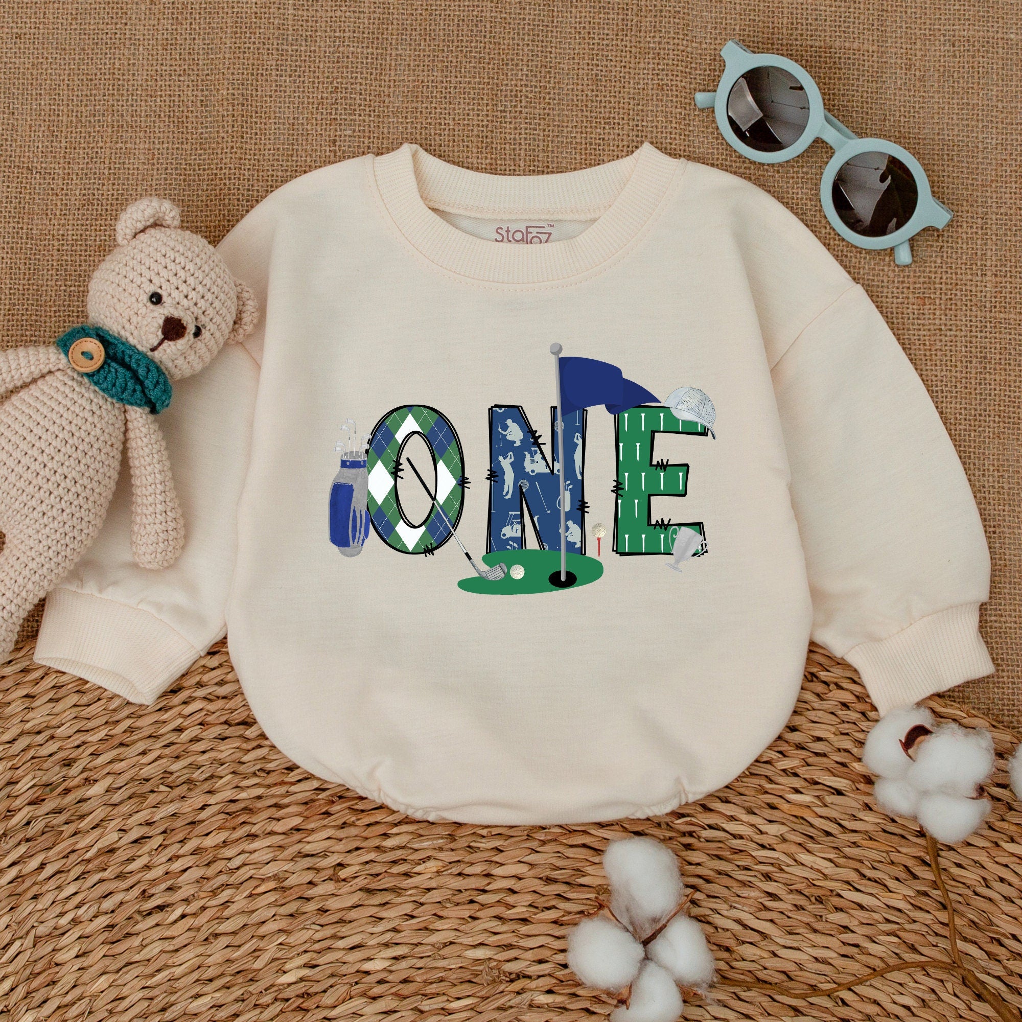 Golf-Themed First Birthday Romper: Celebrate His Big Day!