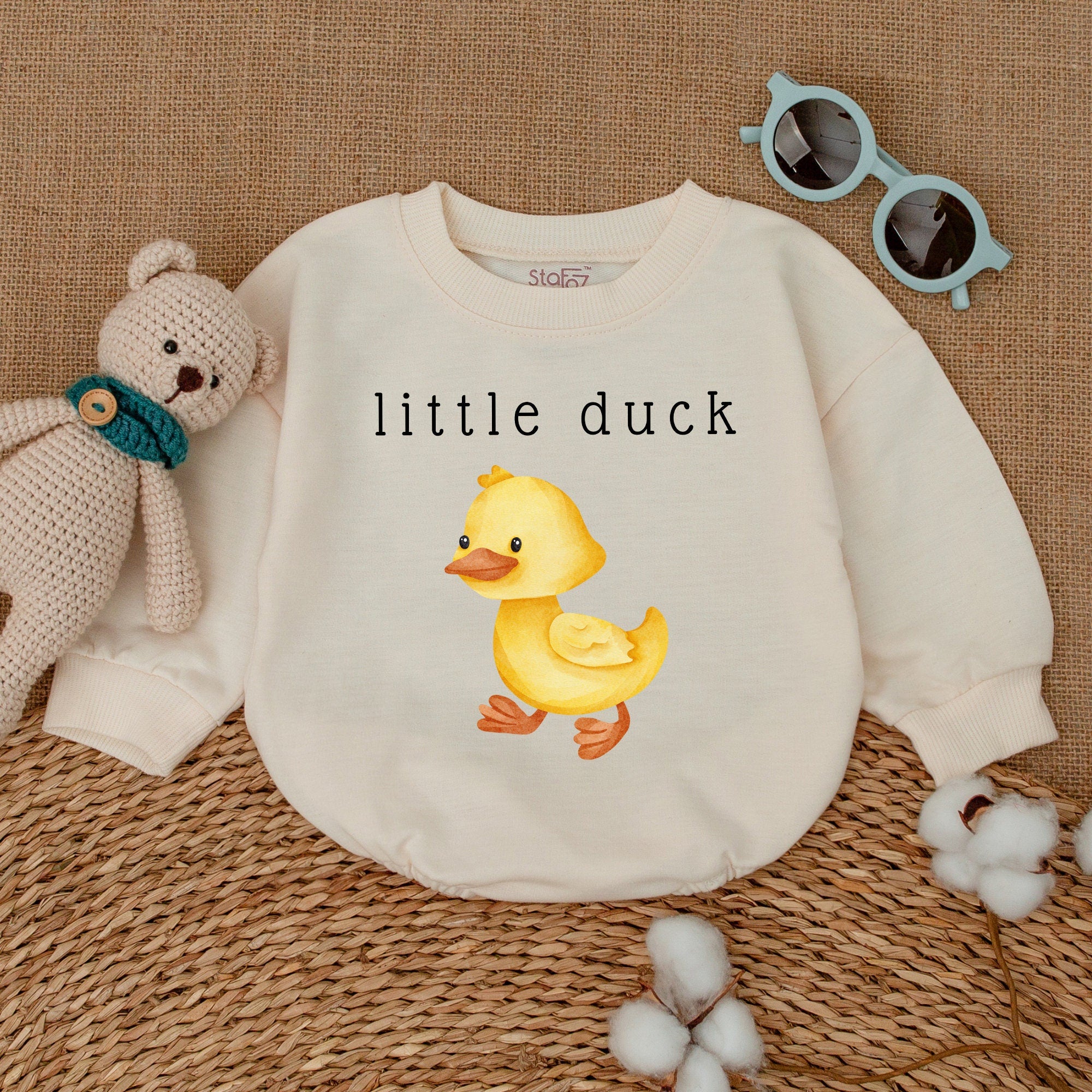 Little Duck Baby Romper Adorable Yellow Duckling Bodysuit Newborn Infant Outfit Soft Cotton Comfortable Cute Animal Design Gift
