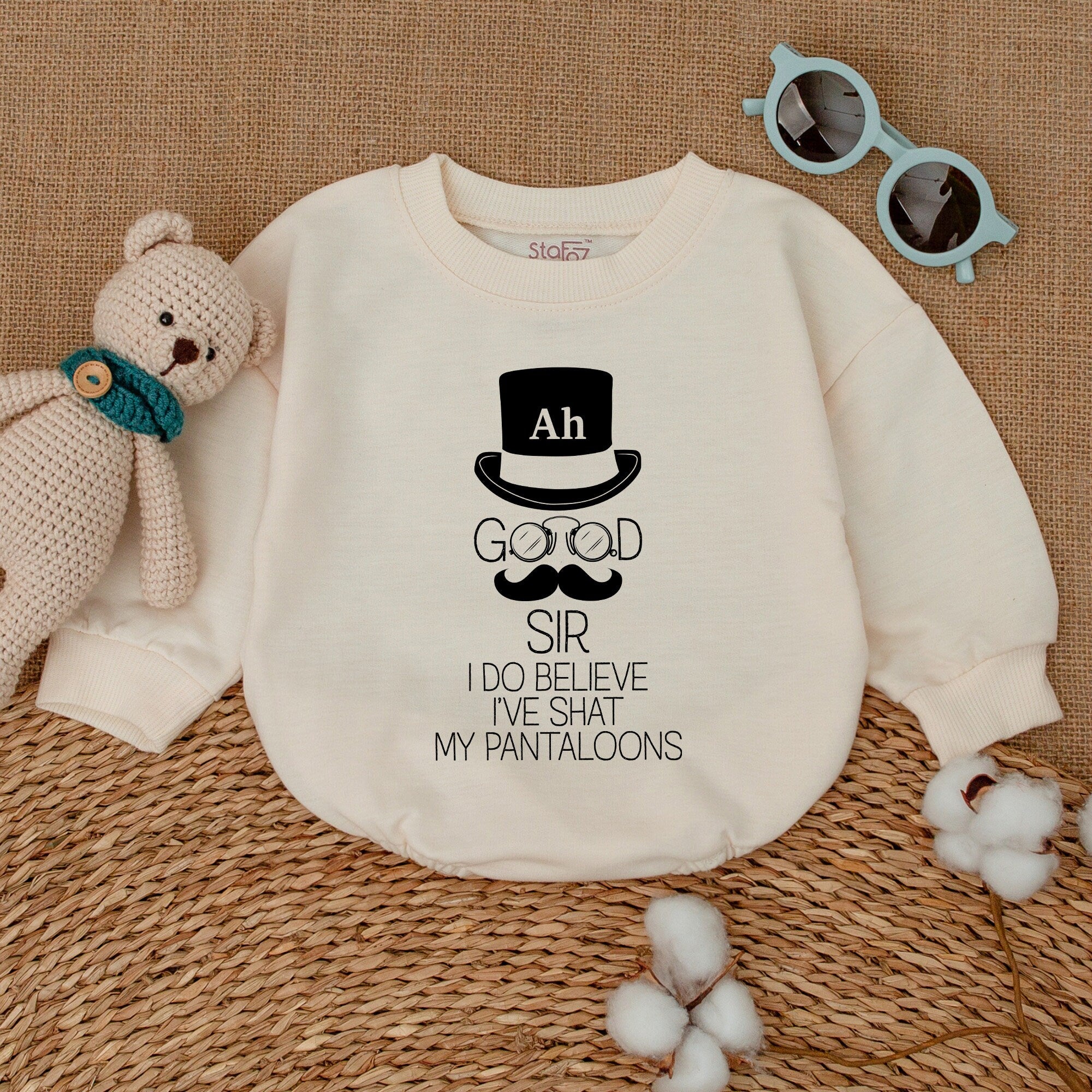 Ah Good Sir I've Shat My Pantaloons Baby Romper Vintage Humor Newborn Bodysuit Funny Outfit Shower Gift Infant Clothing Cotton Comfort