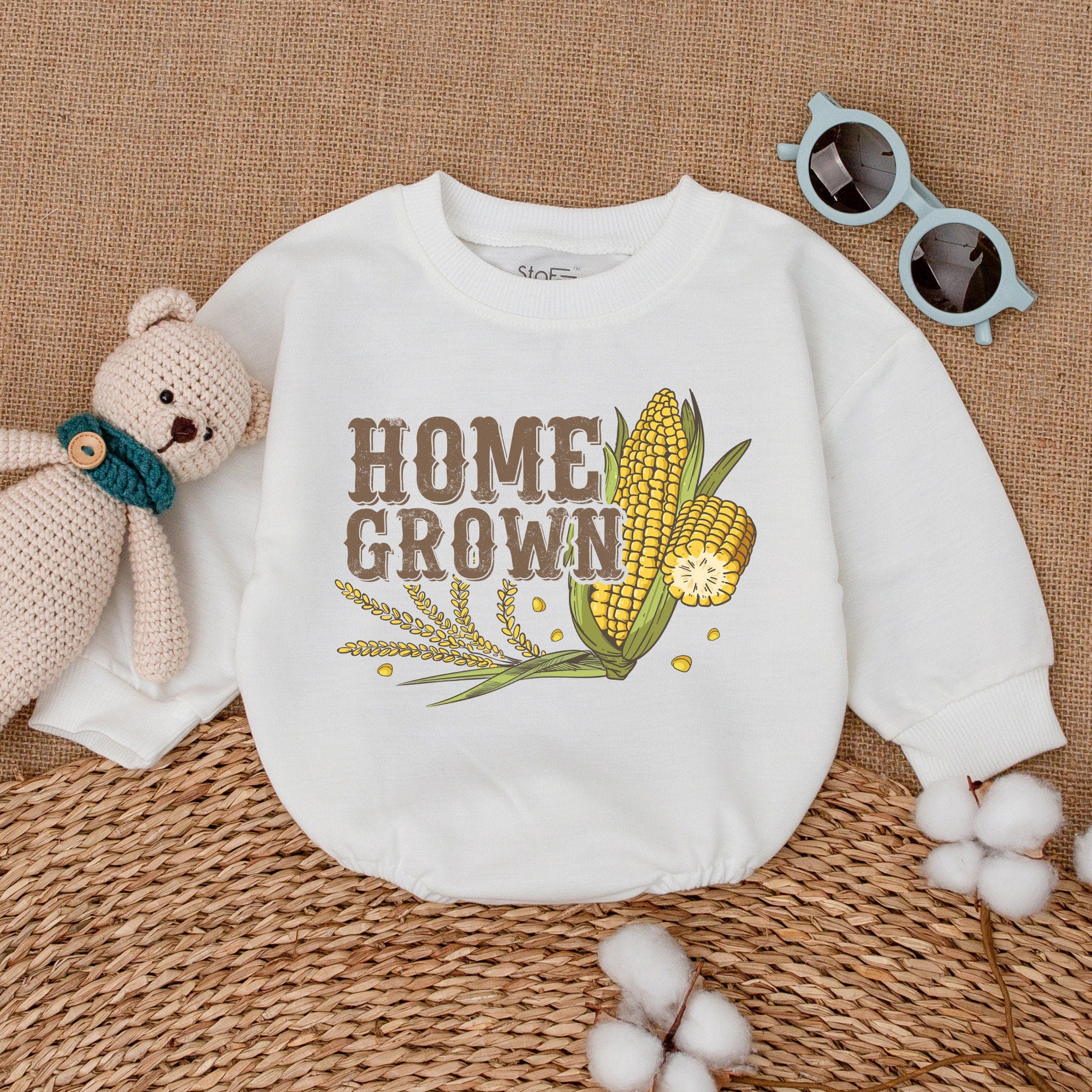 Home Grown Romper: Farm-Themed Baby Bodysuit for Newborns