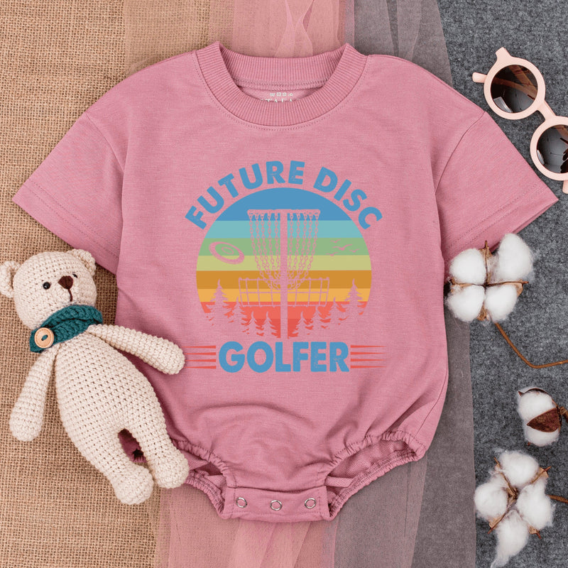 Future Disc Golfer Infant Romper with Retro Graphic