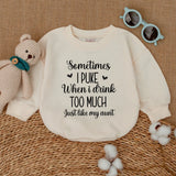 Sometimes I Puke Romper Baby Bodysuit Retro Vintage Humor Outfit Soft Cotton Infant Gift for Auntie's Bestie Party or Casual Wear
