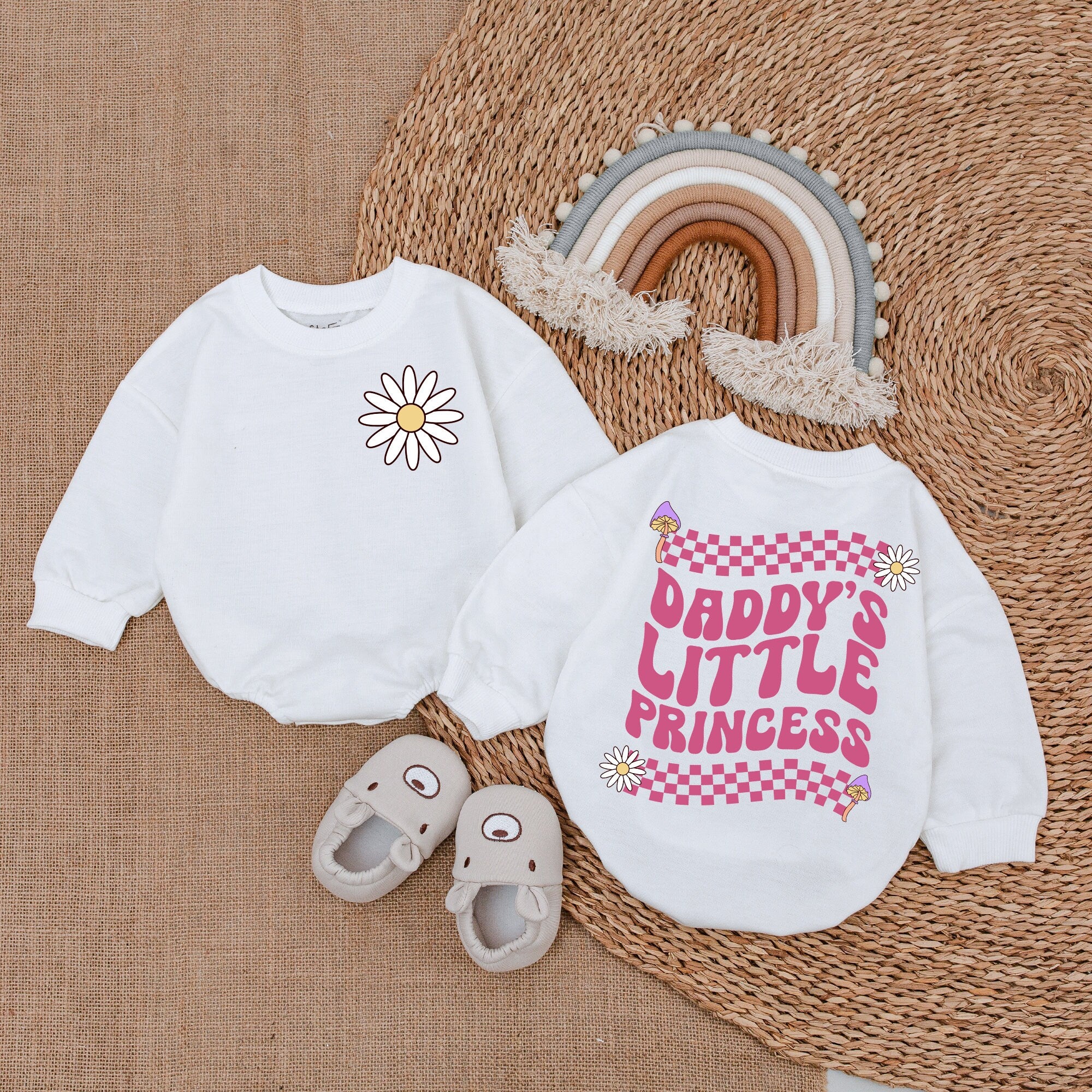 My Daddy's Little Princess Romper Pink Checkered Design Baby Girl Outfit Birthday Gift Comfortable Cotton Infant Bodysuit Fun Playful Style
