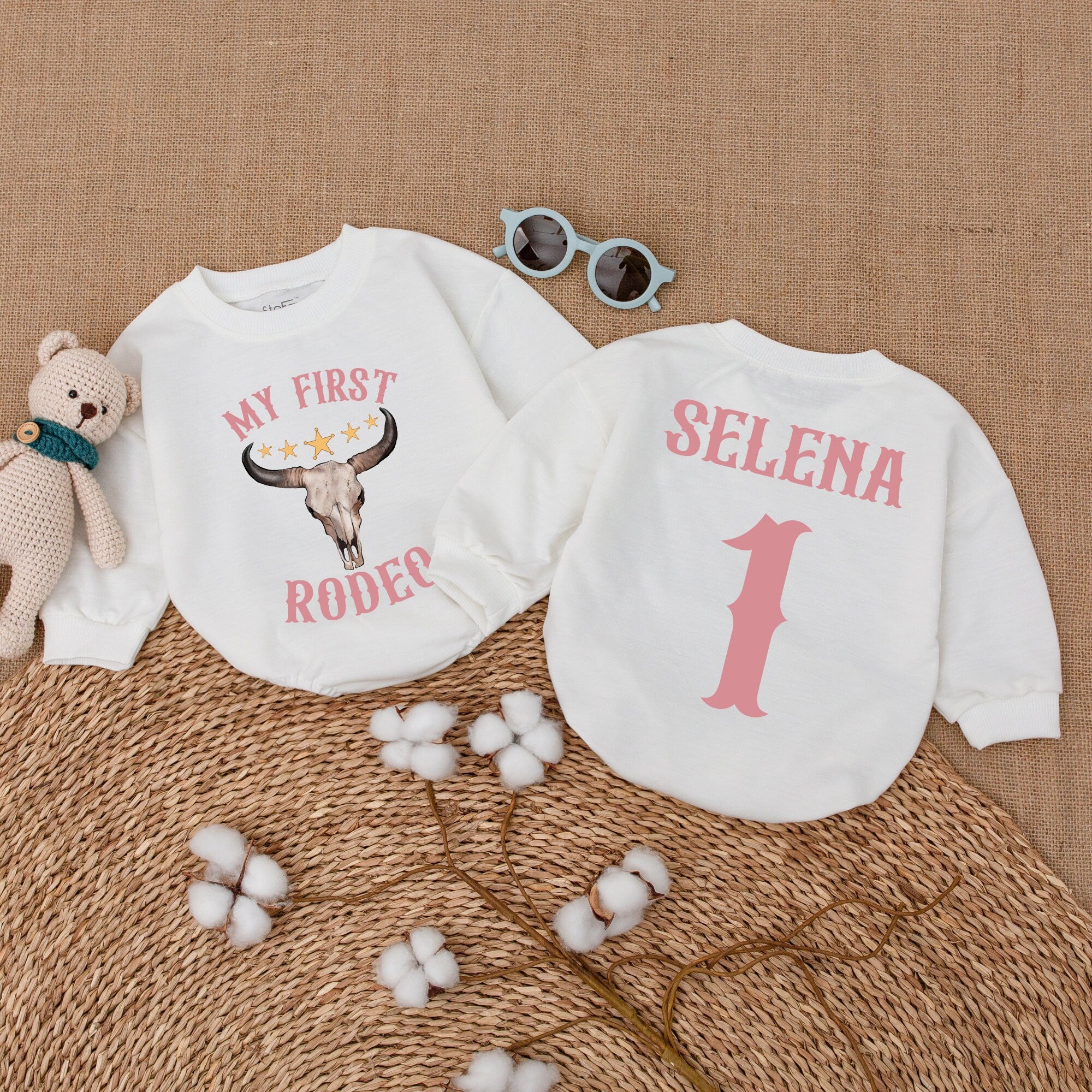 Custom Name Western Rodeo Romper - Personalized Cowgirl Birthday