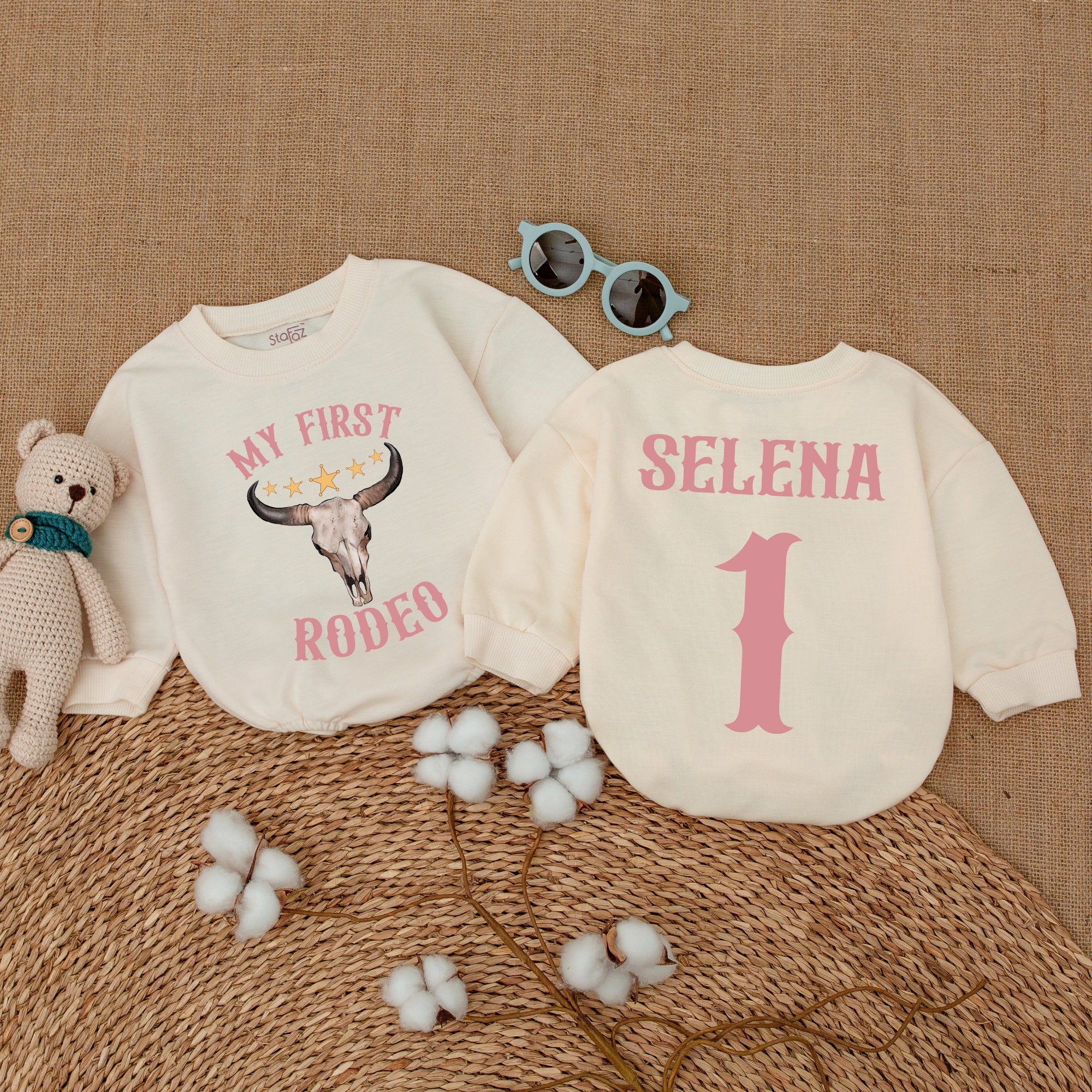 Custom Name Western Rodeo Romper - Personalized Cowgirl Birthday