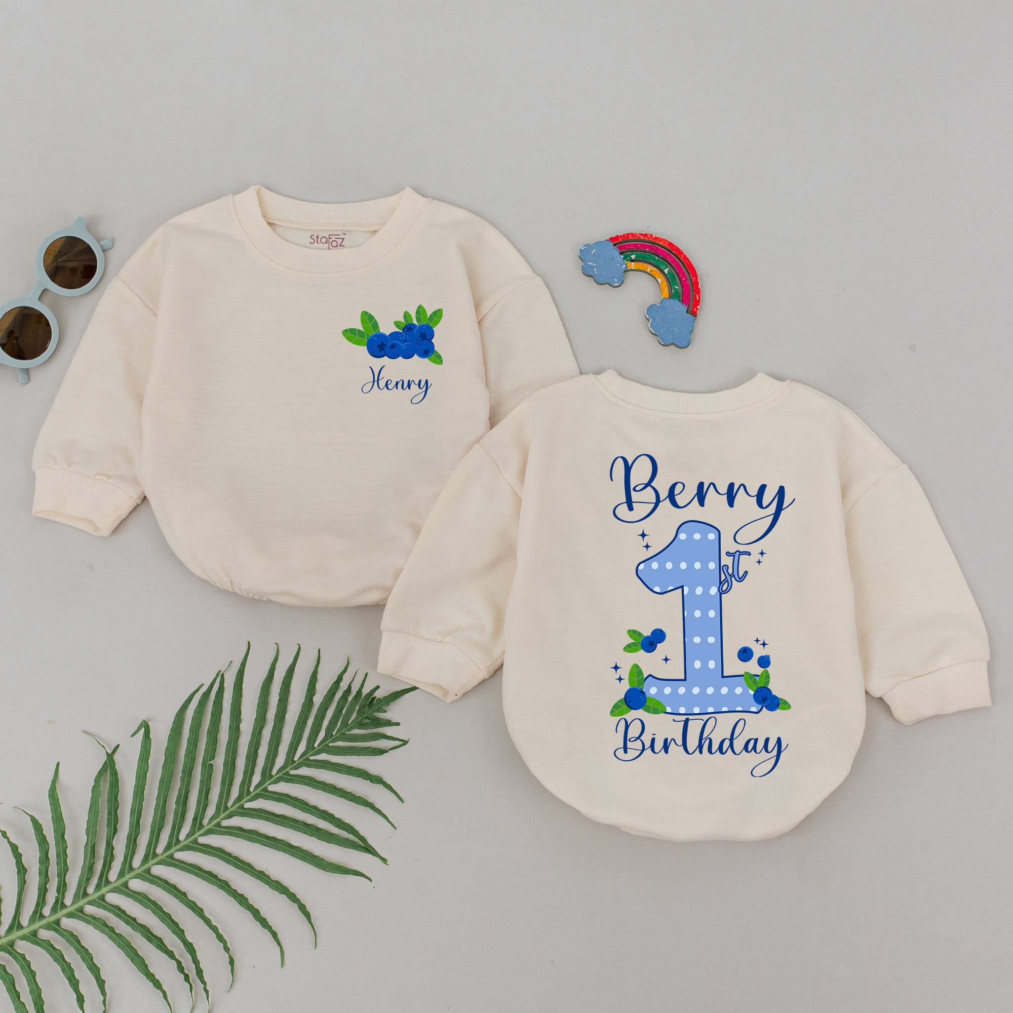Customizable Berry Birthday Romper with Name - Sweet 1st Birthday