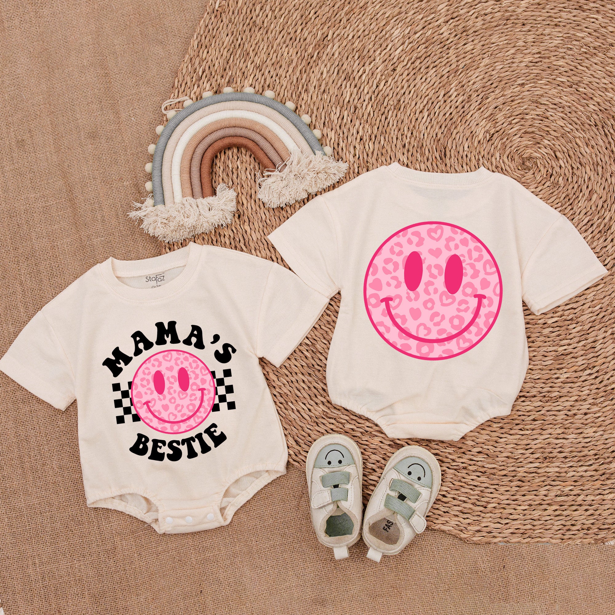 Mama's Bestie Leopard Romper for Baby Girls - Limited Edition