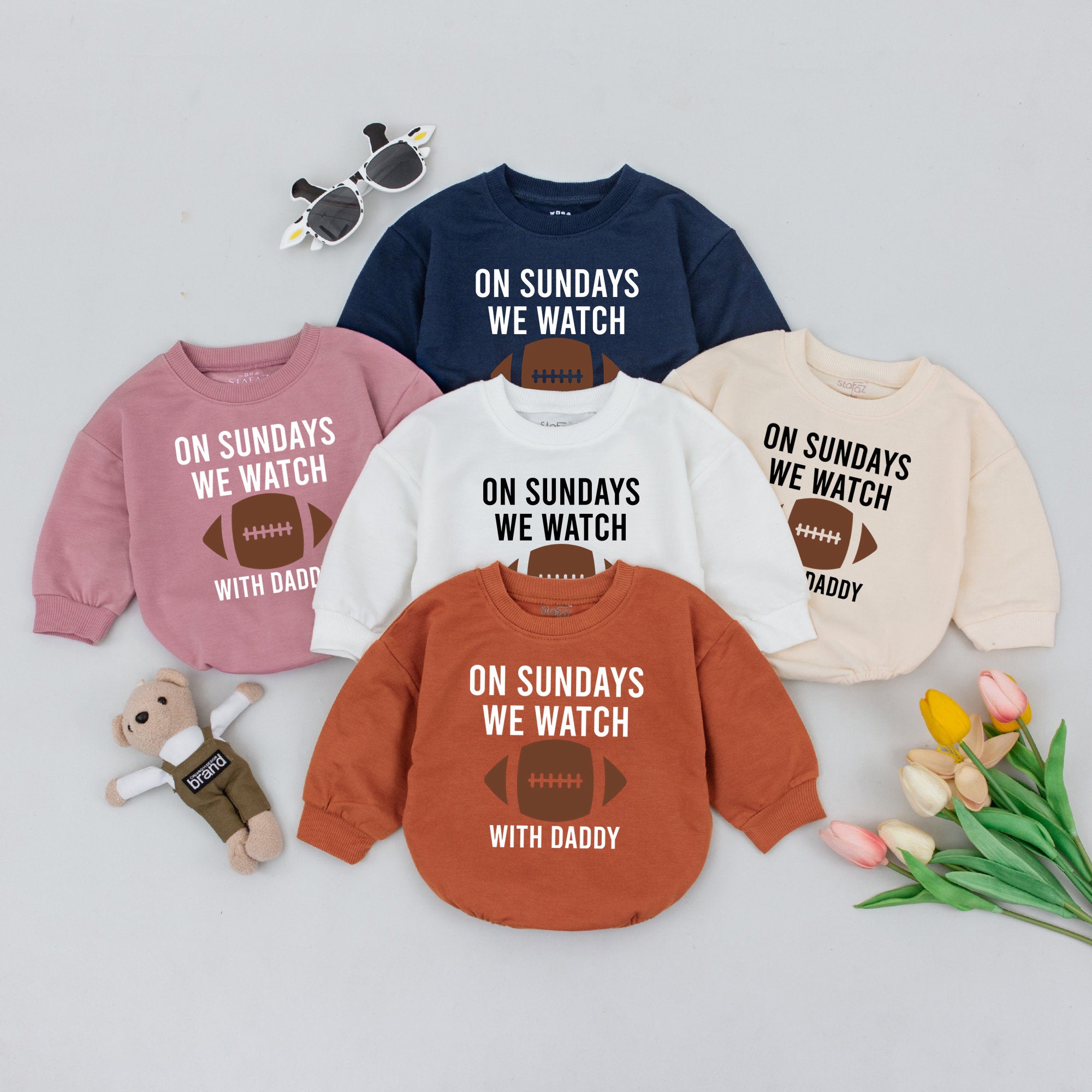 On Sundays We Watch Football with Daddy Baby Romper