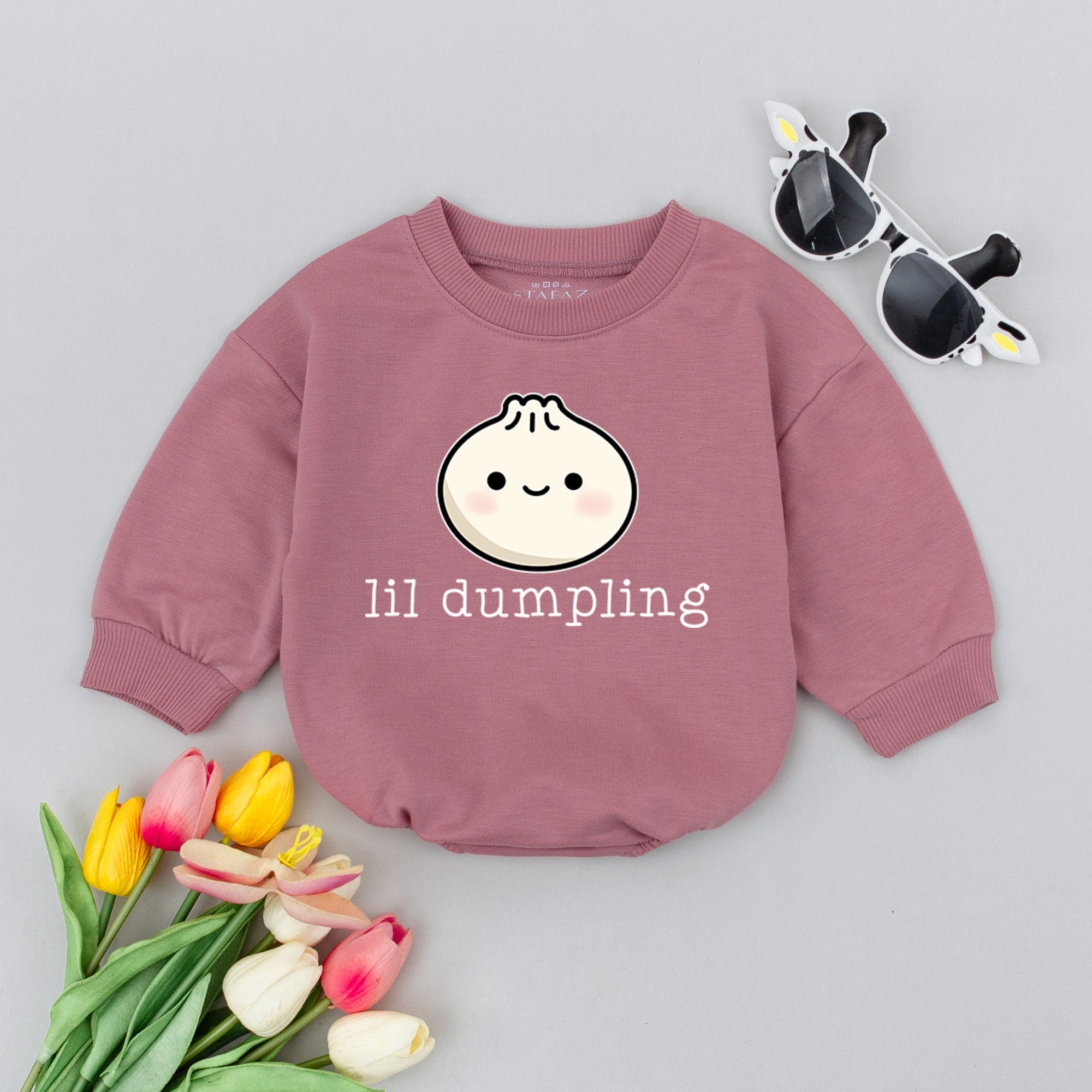 Lil Dumpling Baby Romper with Cute Cartoon Design