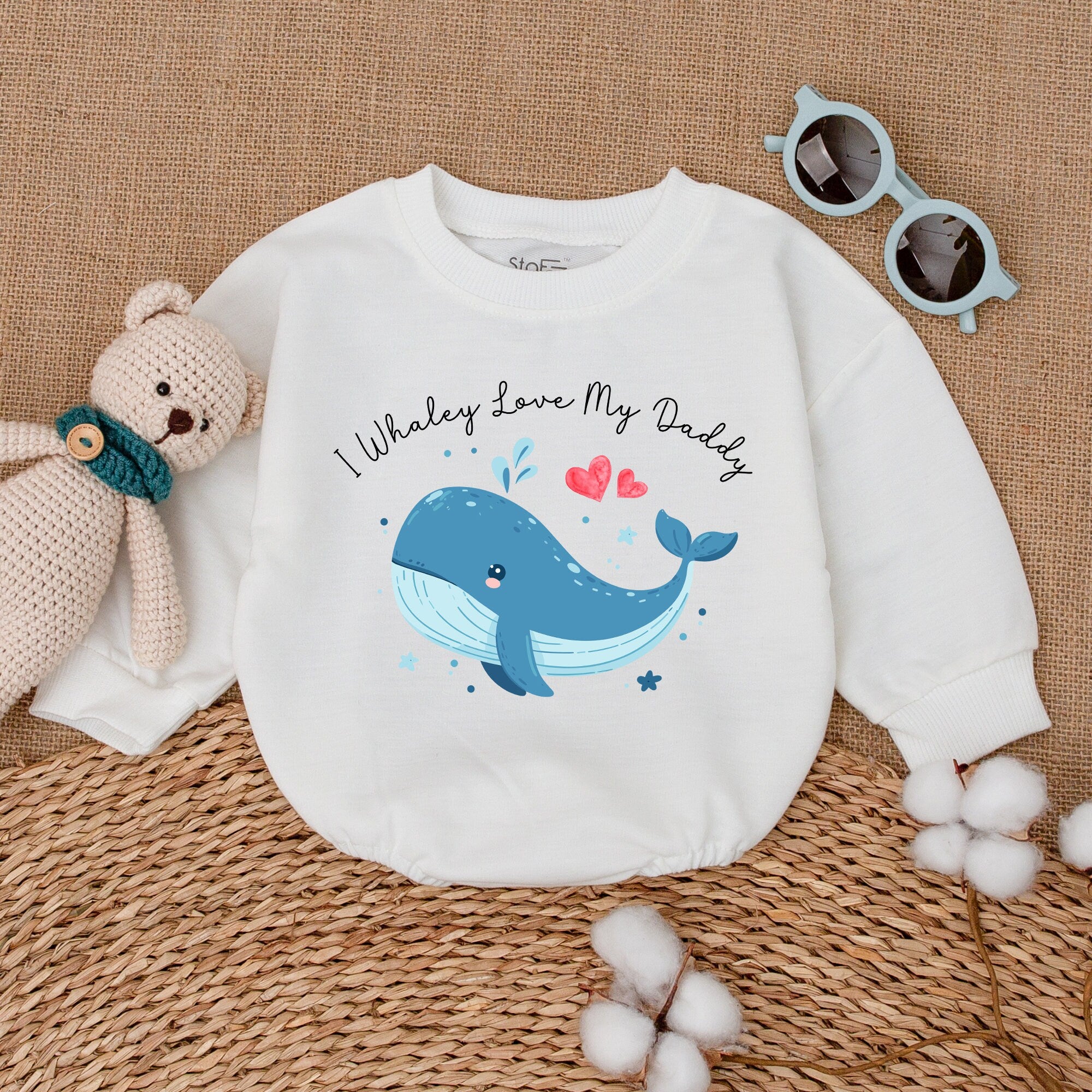 I Whaley Love My Daddy Baby Romper Cute Whale Design Infant Bodysuit Soft Cotton Gift for New Dads Heartwarming Father's Day Outfit