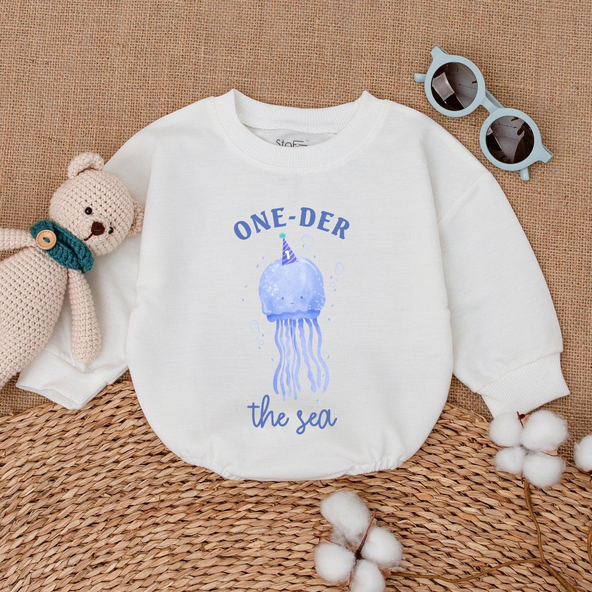 Jellyfish One-Der The Sea Romper Birthday Outfit Baby Ocean Theme Party First Celebration Soft Cotton Playful Design Infant Clothes