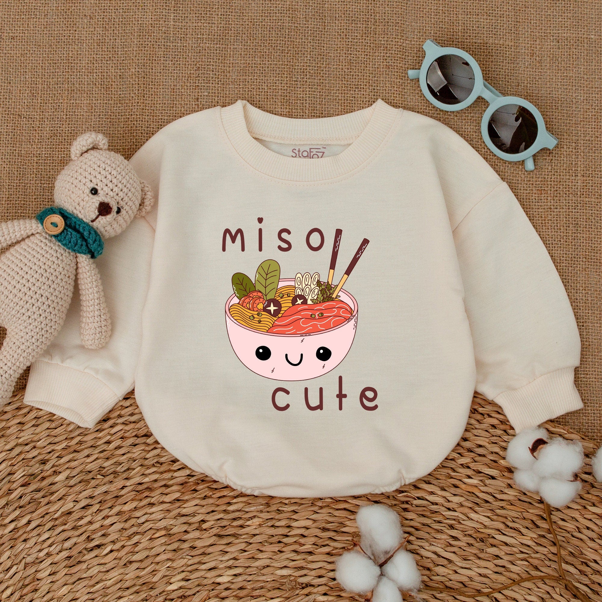 Miso Cute Sushi Romper: Adorable Unisex Baby Bodysuit