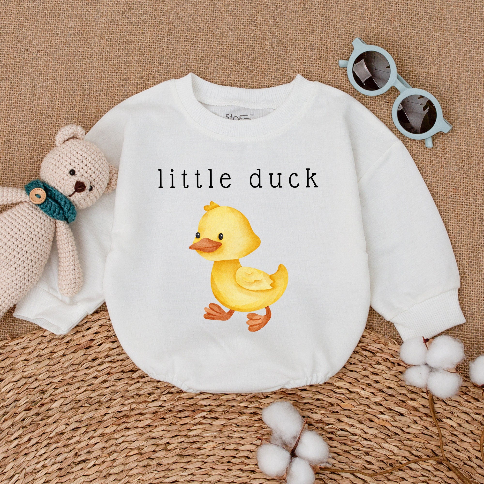 Little Duck Baby Romper Adorable Yellow Duckling Bodysuit Newborn Infant Outfit Soft Cotton Comfortable Cute Animal Design Gift