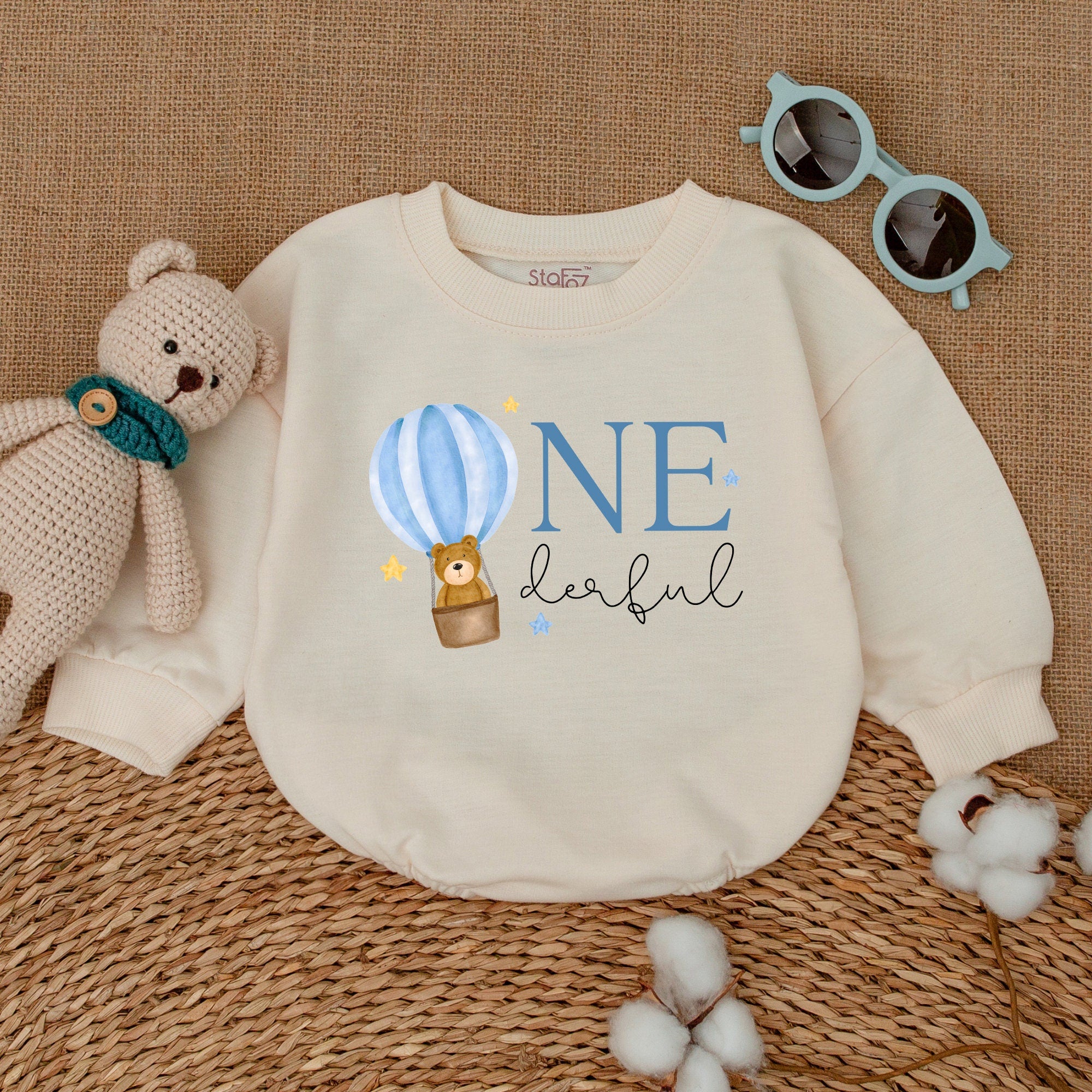 Onederful Hot Air Balloon Birthday Romper for Baby's First Celebration