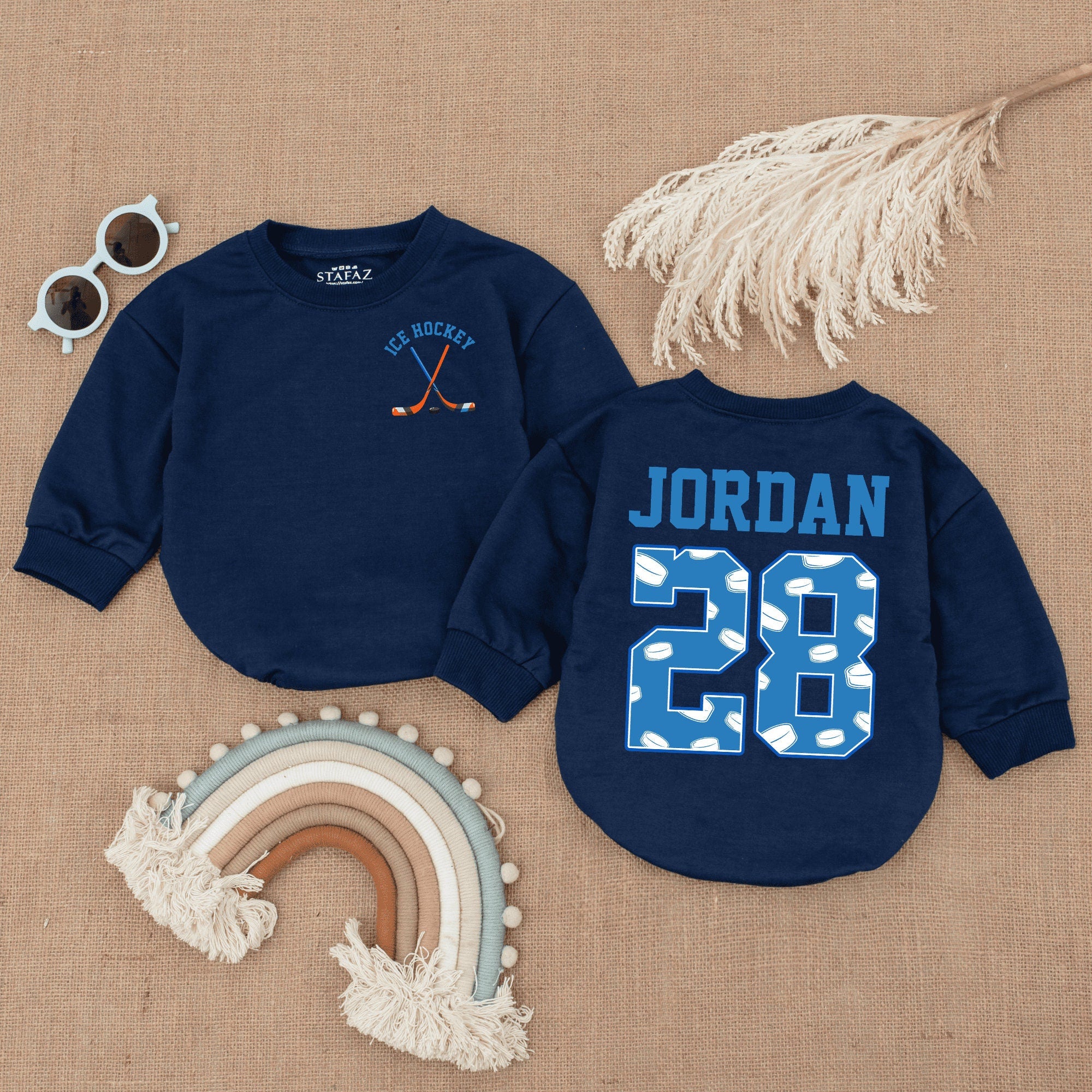 Future Hockey Star Baby Romper with Ice Hockey Theme