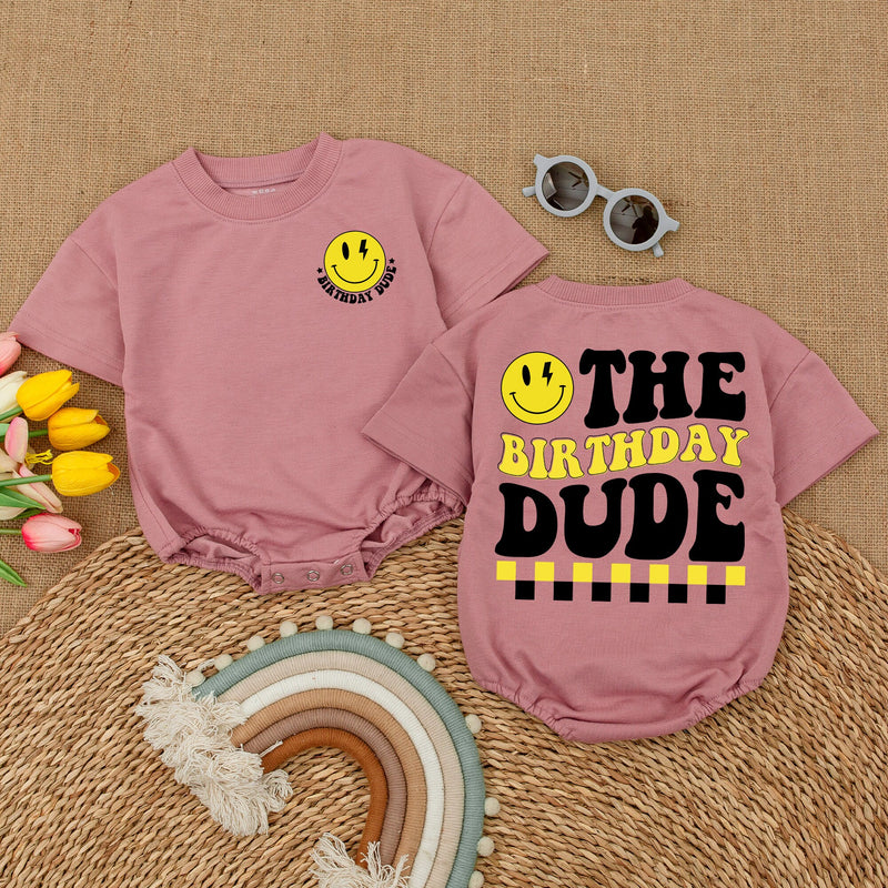 One Happy Dude Birthday Romper - Limited Edition Smiley Bodysuit
