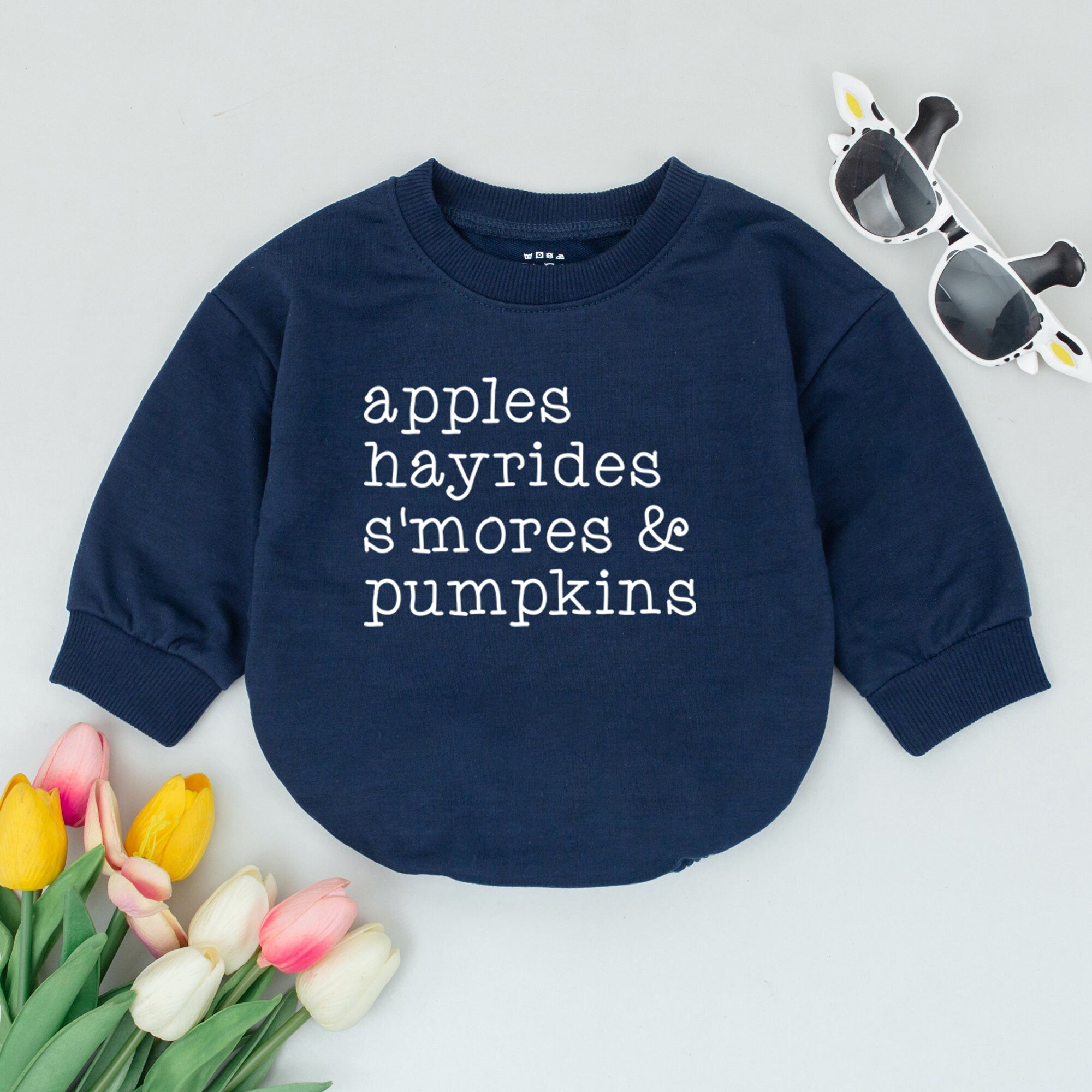 Apples Hayrides S'mores Pumpkins Baby Romper Cozy Fall Bodysuit Vintage Autumn Infant Clothes Thanksgiving Day Soft Cotton Gift
