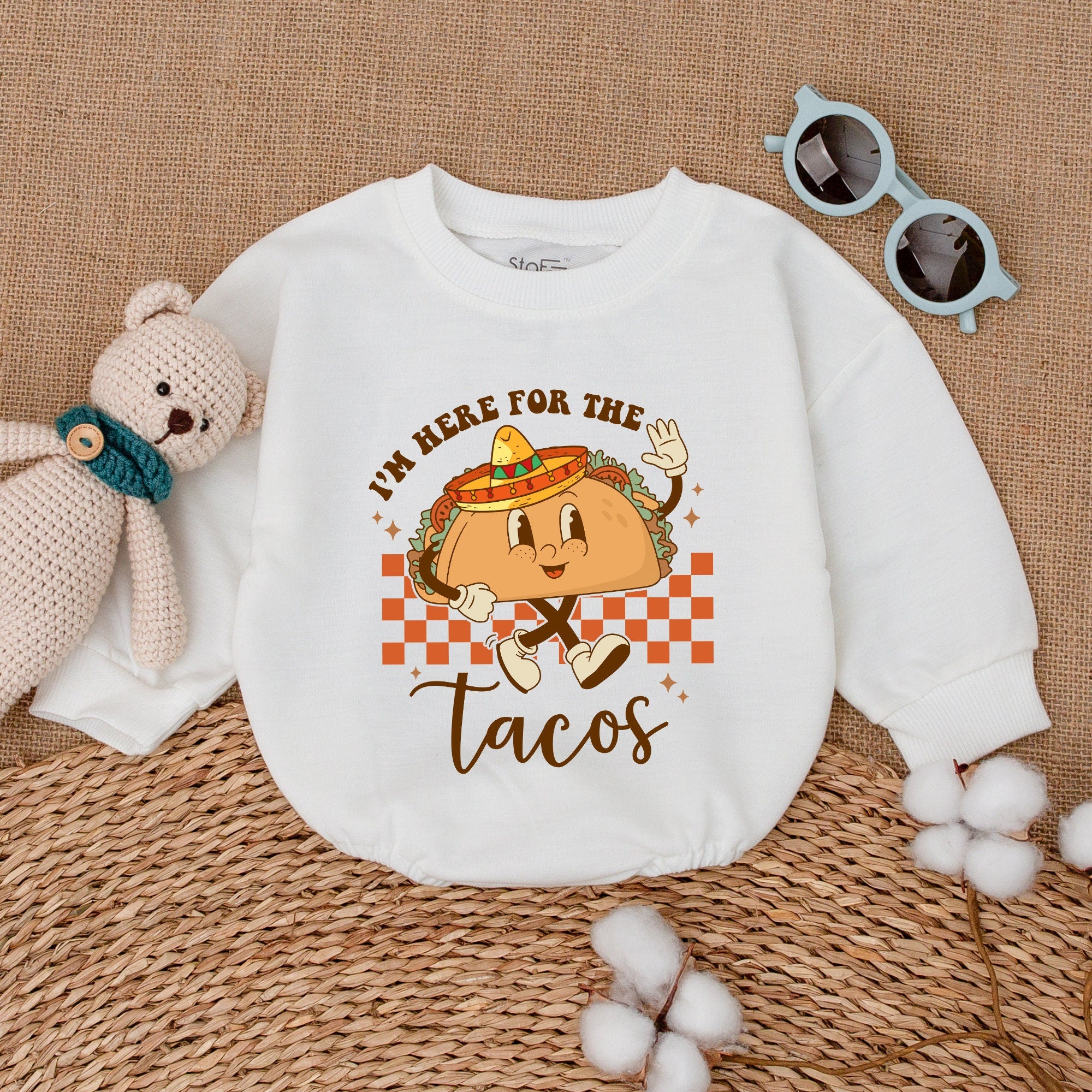 I'm Here for the Tacos Baby Romper Cinco De Mayo Outfit Newborn Infant Boy Clothing Colorful Sombrero Fiesta Design Soft Comfortable