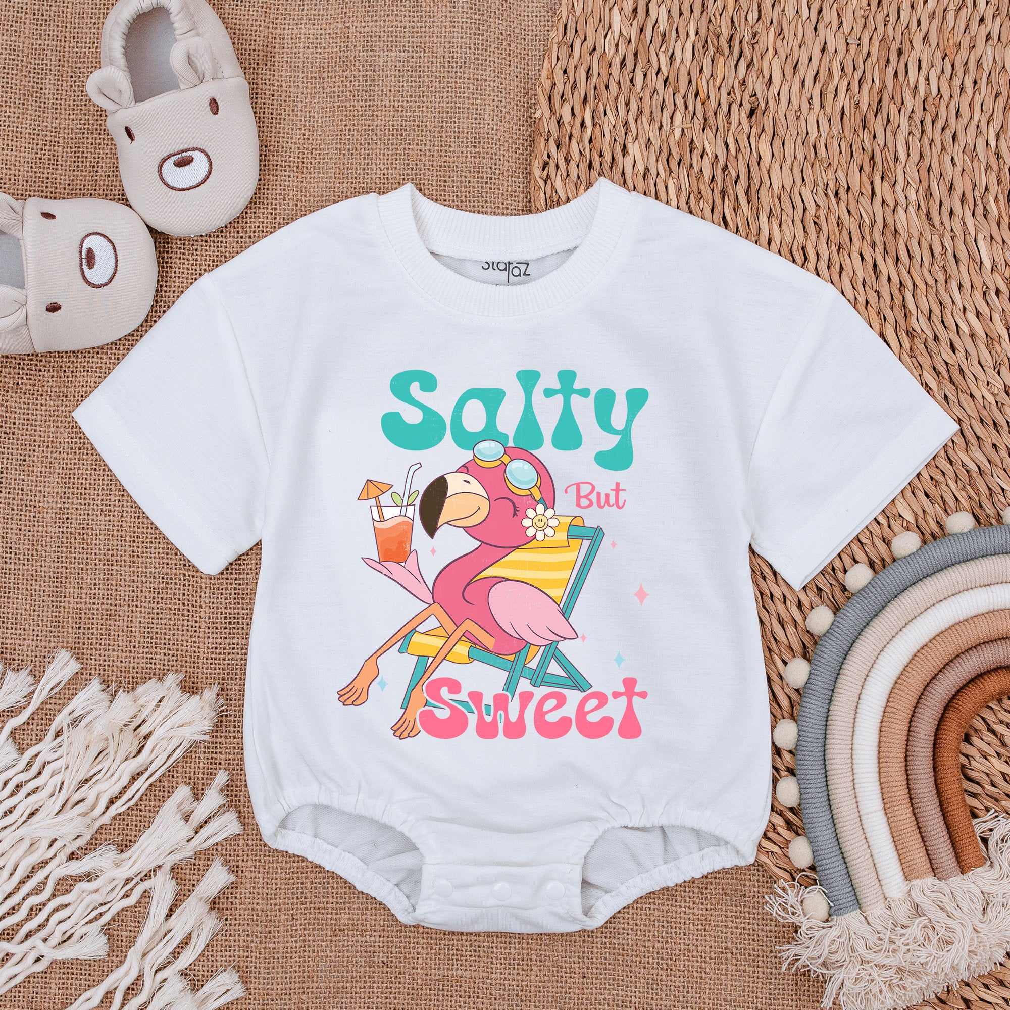 Salty But Sweet Flamingo Baby Romper - Limited Baby Shower Gift