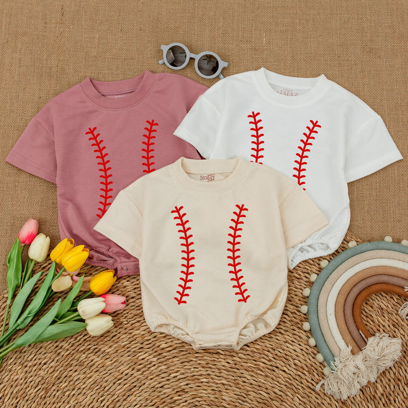 Custom Baseball Baby Romper with Name & Number - Perfect Gift!