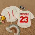 Custom Baseball Baby Romper with Name & Number - Perfect Gift!