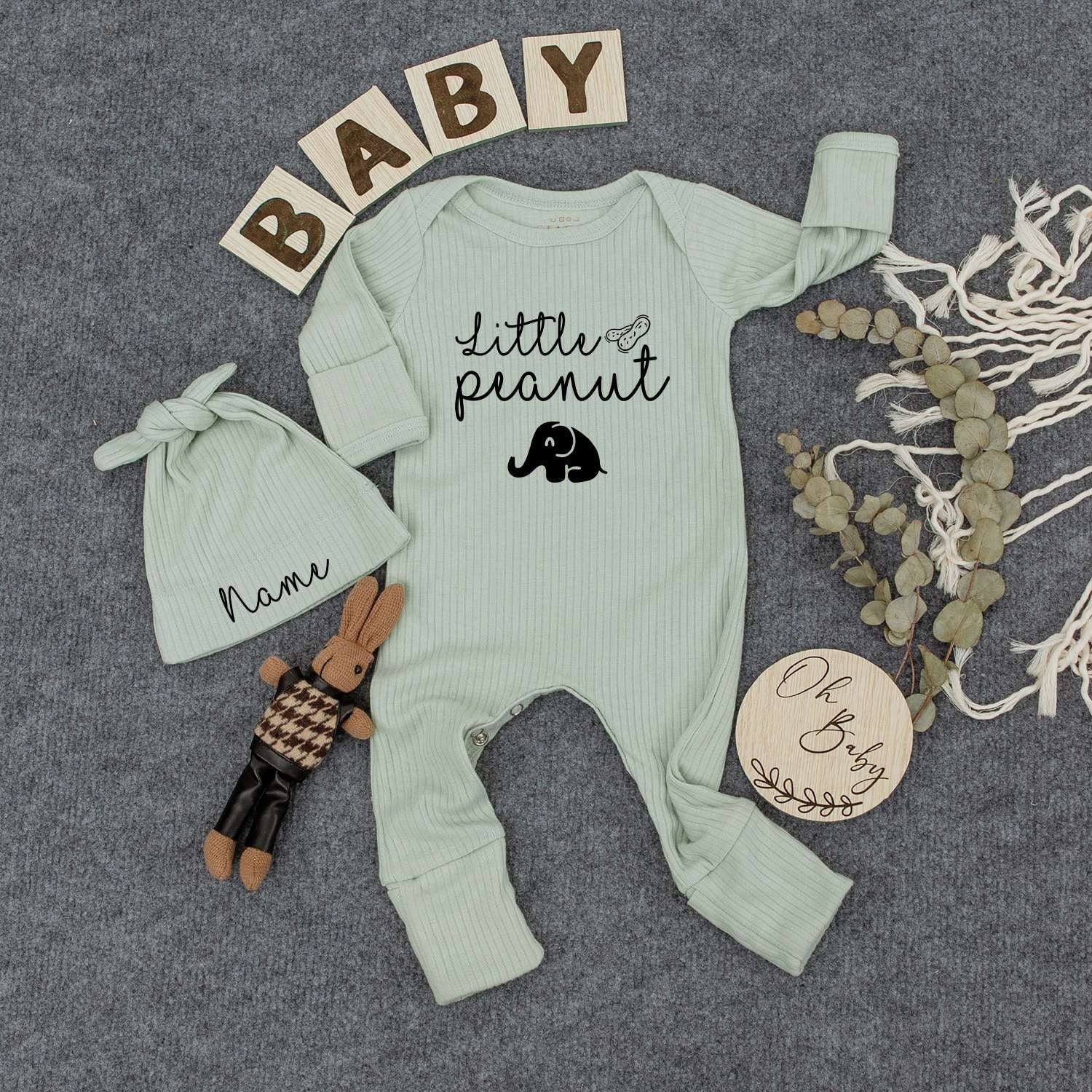 Customizable "Little Peanut" Baby Outfit with Name - Unique Gift