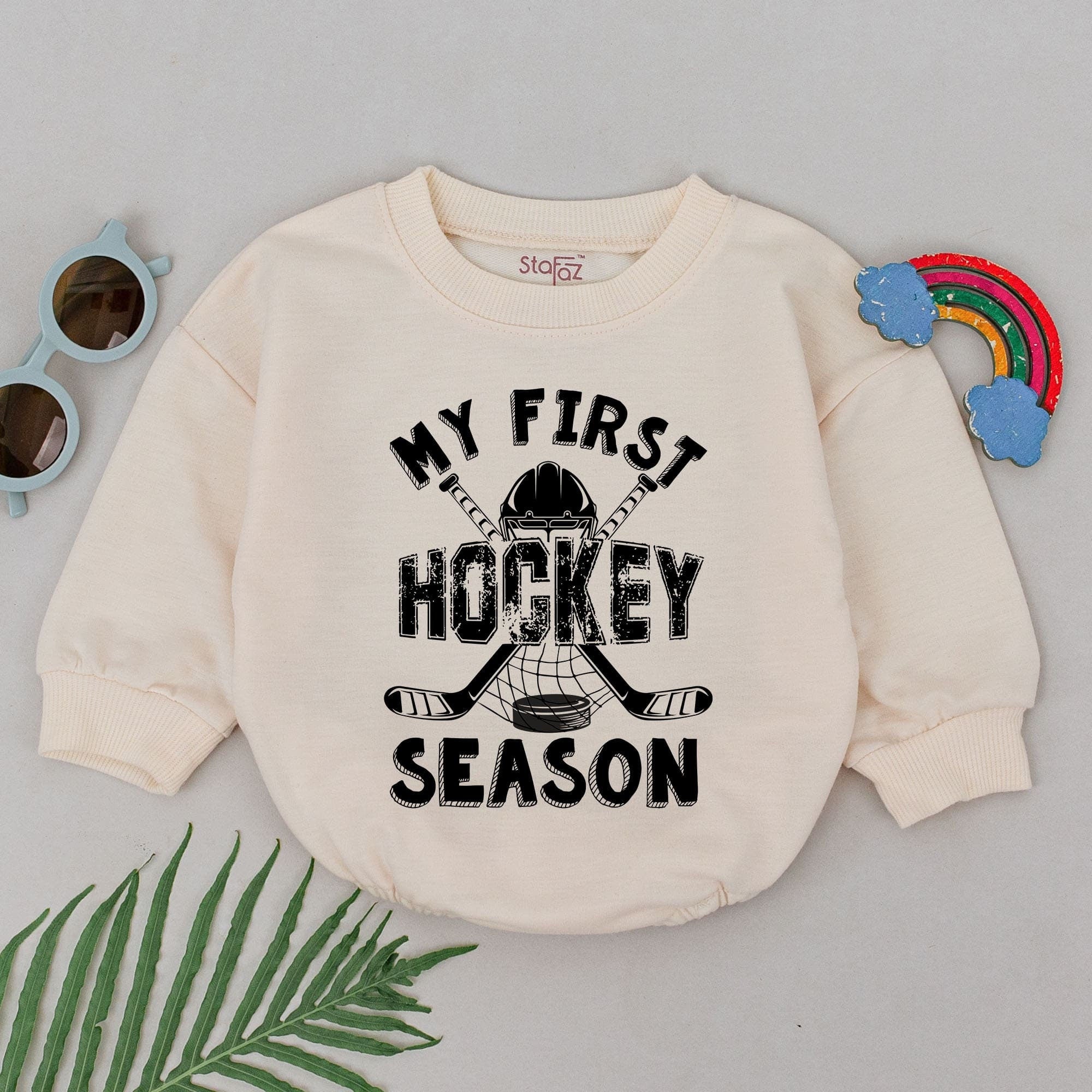 Retro Hockey Baby Romper - Perfect Father's Day Gift