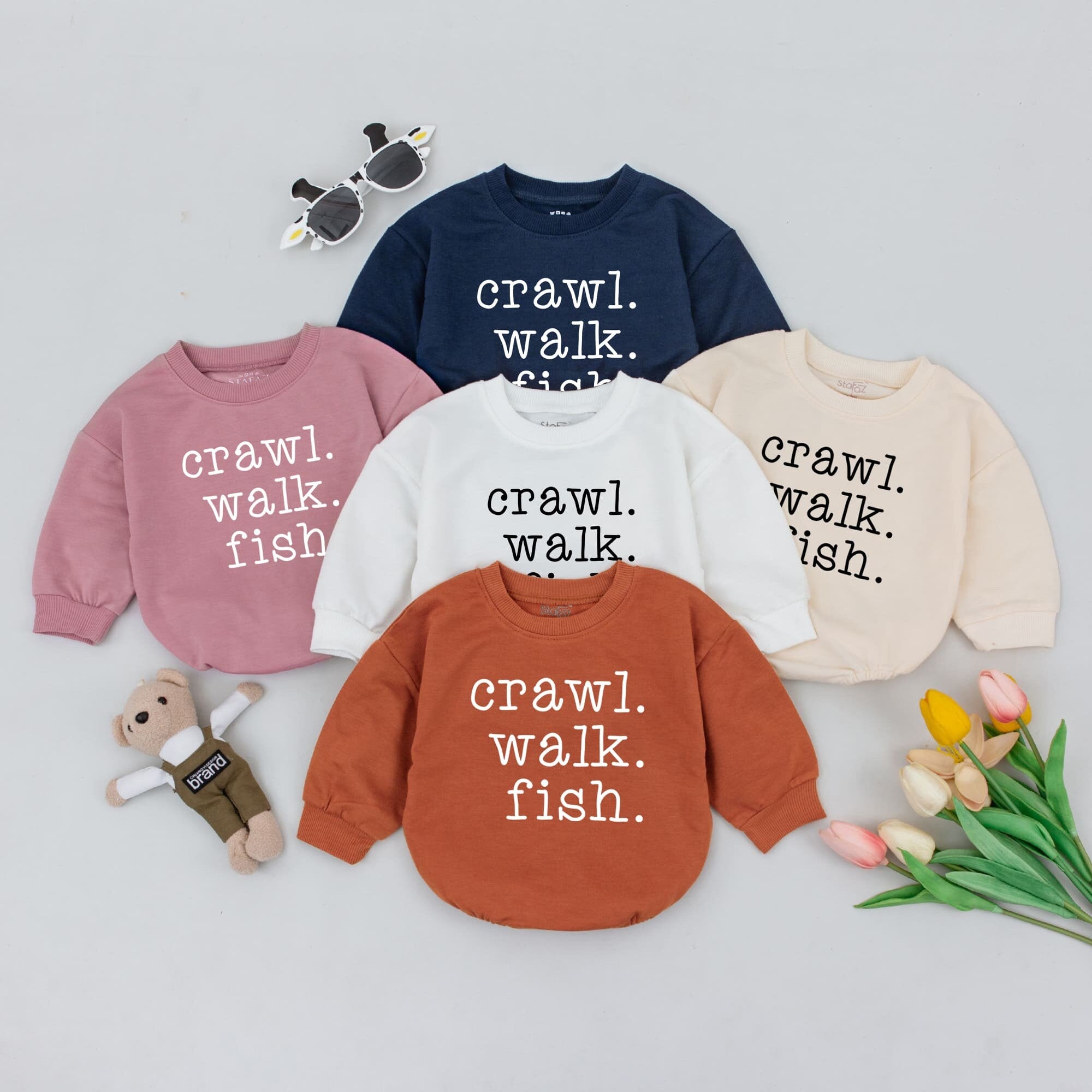 Crawl Walk Fish Romper - Cute Fishing Buddy Outfit