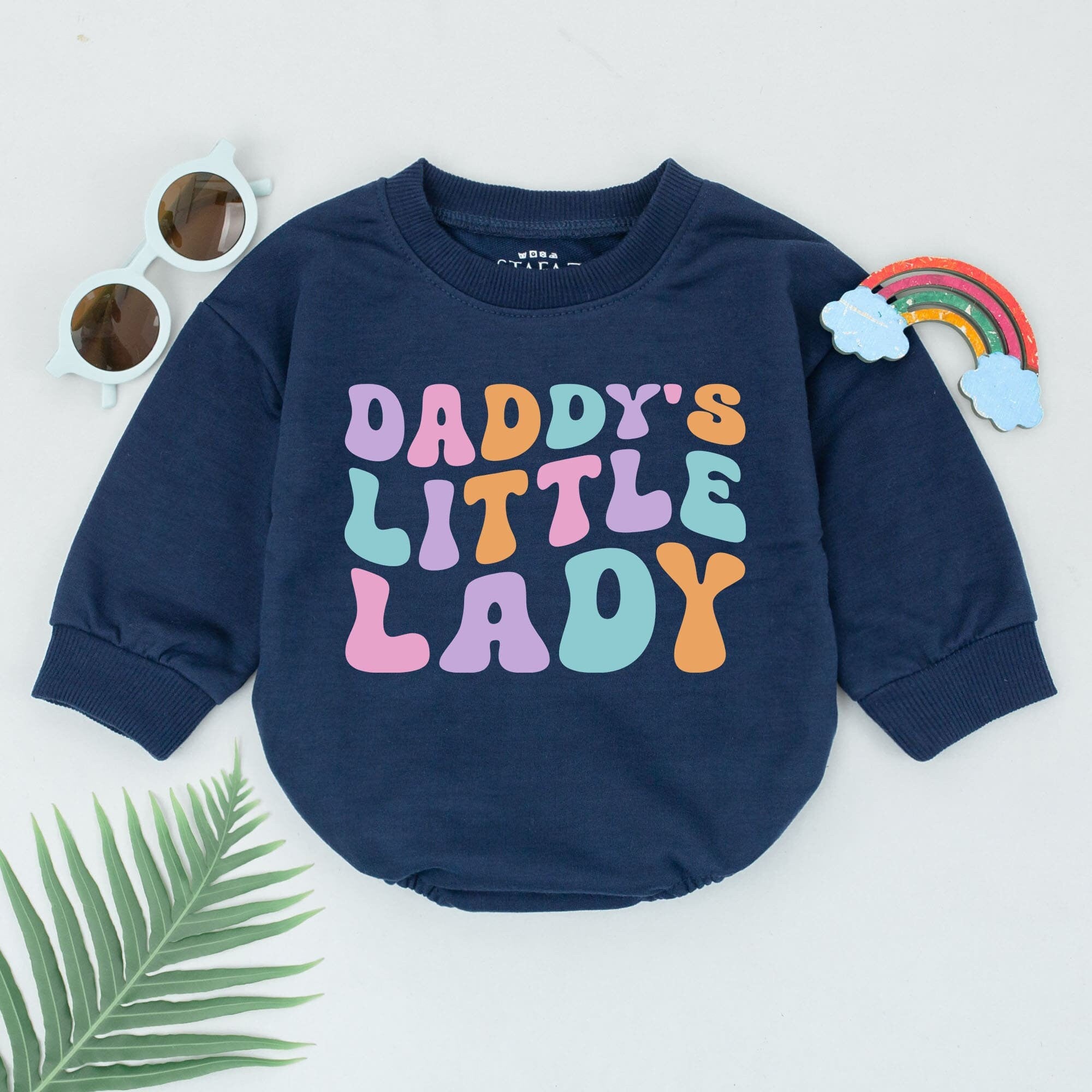 Daddy's Little Lady Baby Romper Vibrant Pastel Colors Father's Day Gift for Girls Newborn Outfit Soft Cotton Playful Design