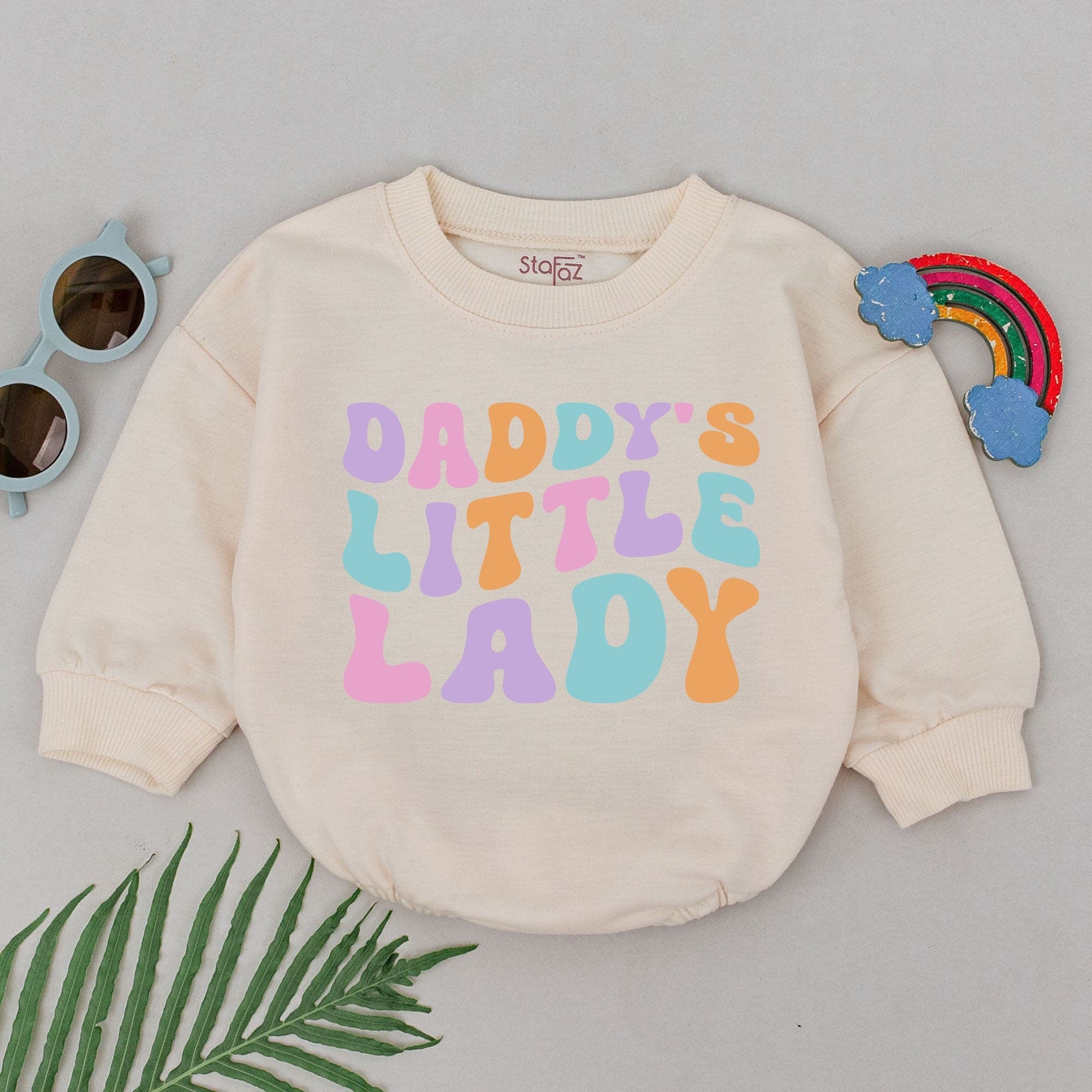 Daddy's Little Lady Baby Romper Vibrant Pastel Colors Father's Day Gift for Girls Newborn Outfit Soft Cotton Playful Design