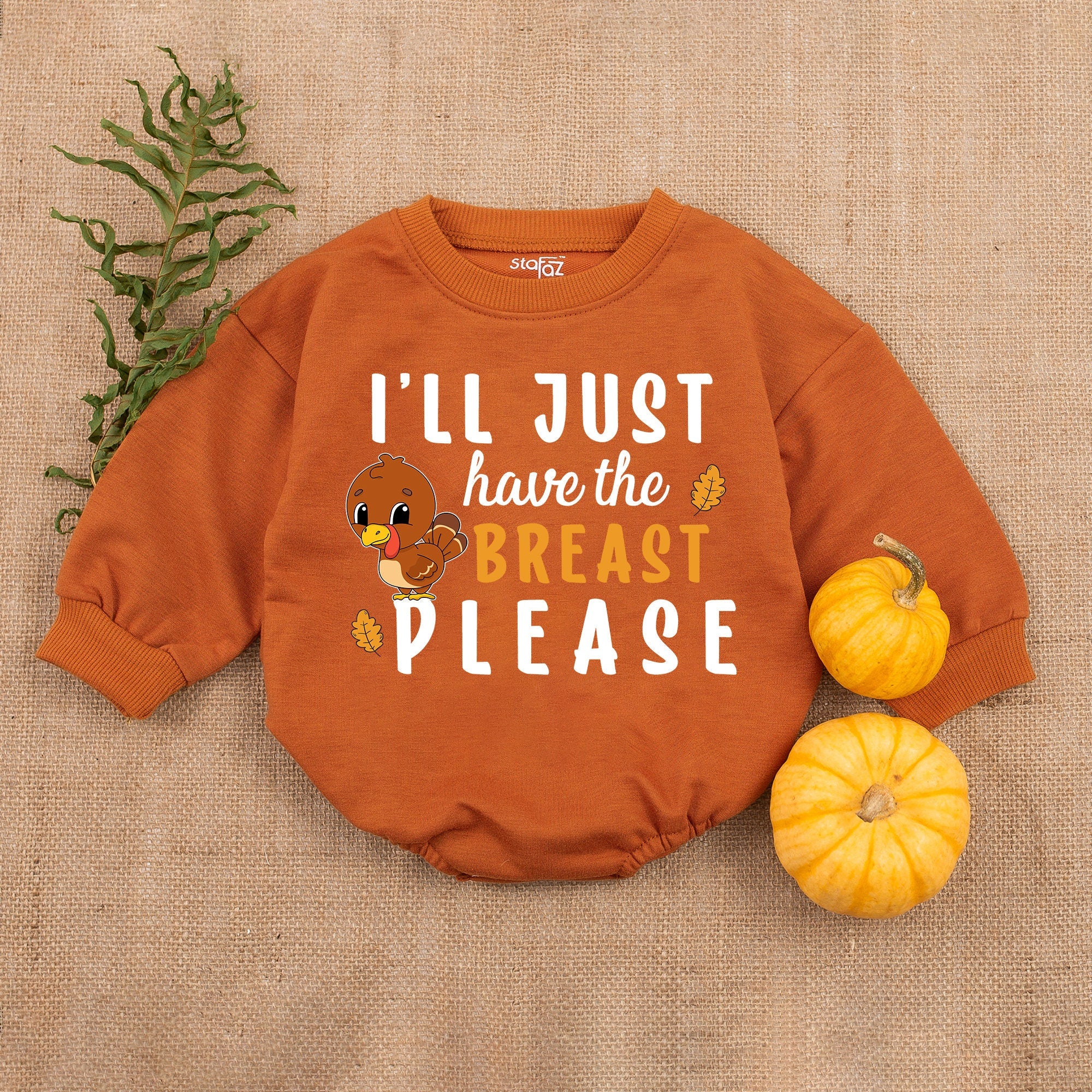 Thanksgiving Baby Romper I'll Just Have the Breast Please Outfit Infant Girl Clothes Fall Shower Gift Soft Cotton First Holiday Wear