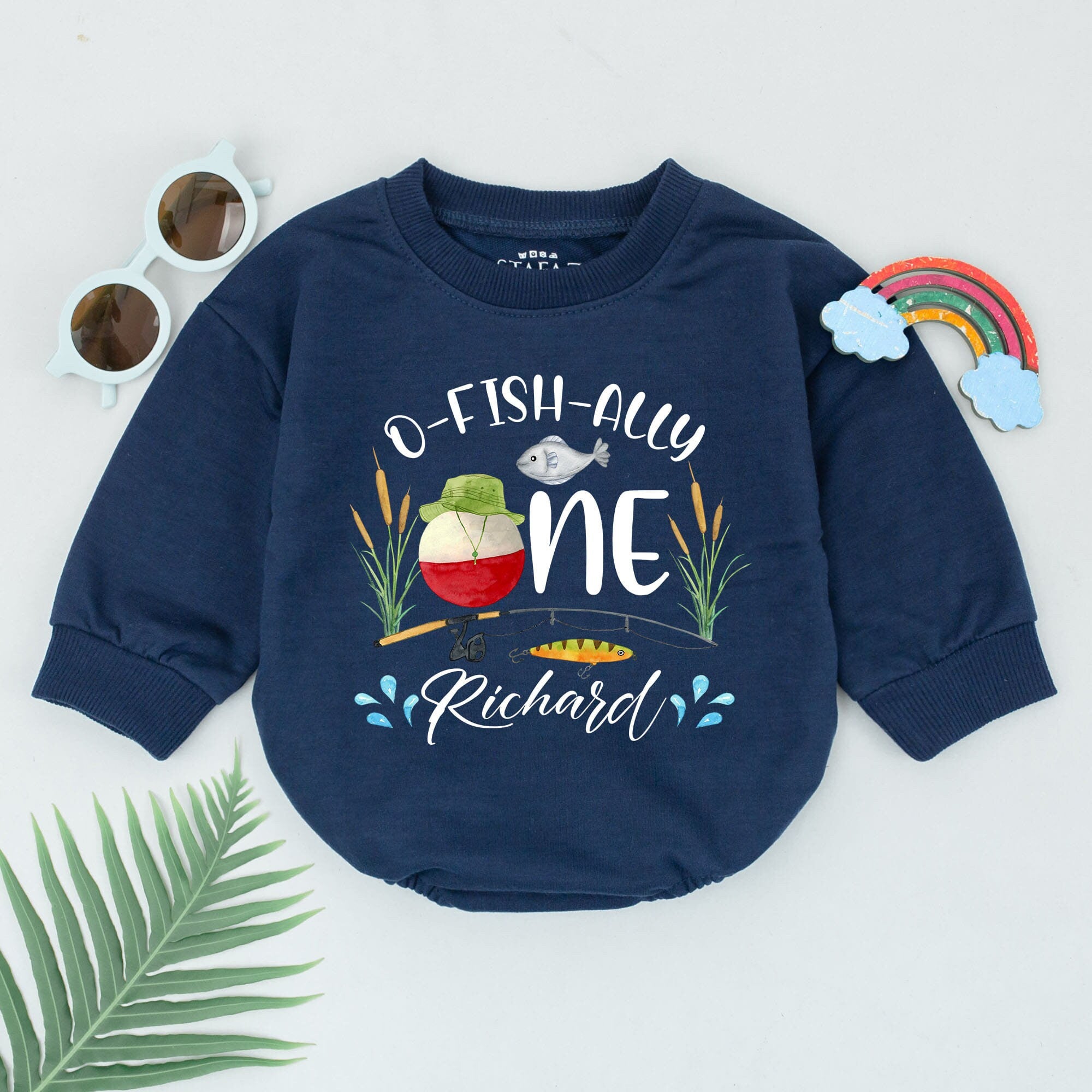 Personalized Baby Romper with Name - Custom O-Fish-Ally One Outfit