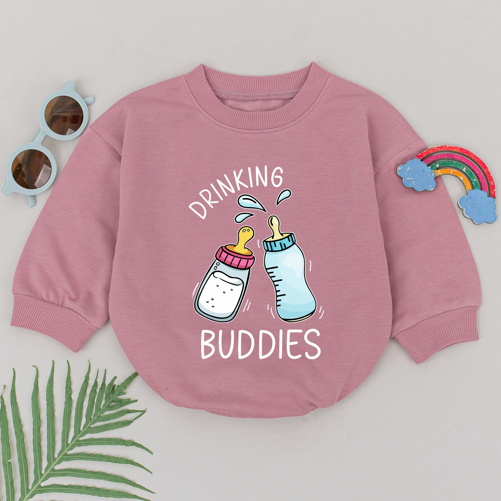 Fun Drinking Buddies Romper - Baby Besties Outfit for Boys & Girls