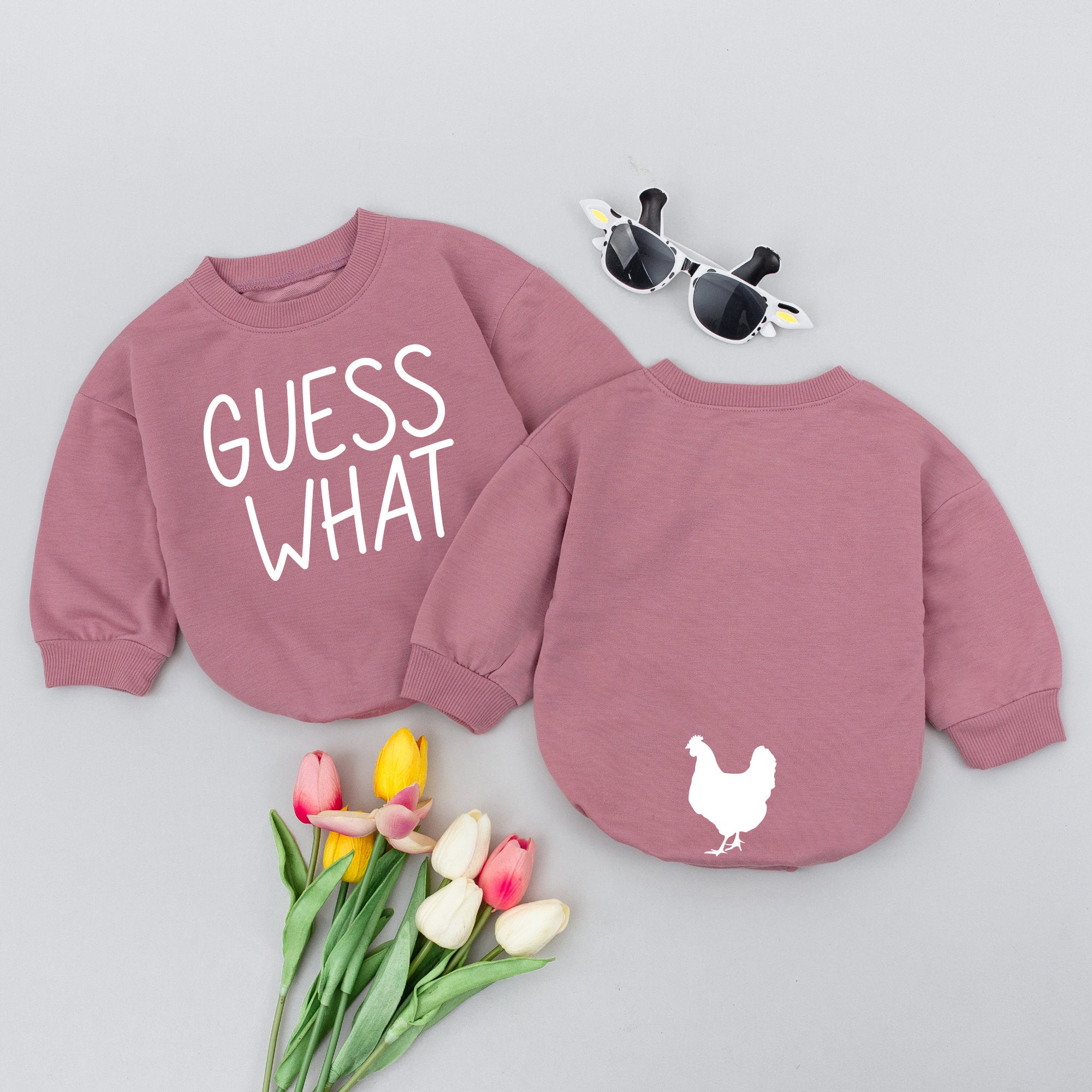 Guess What Chicken Butt Baby Romper - Unique Baby Shower Gift