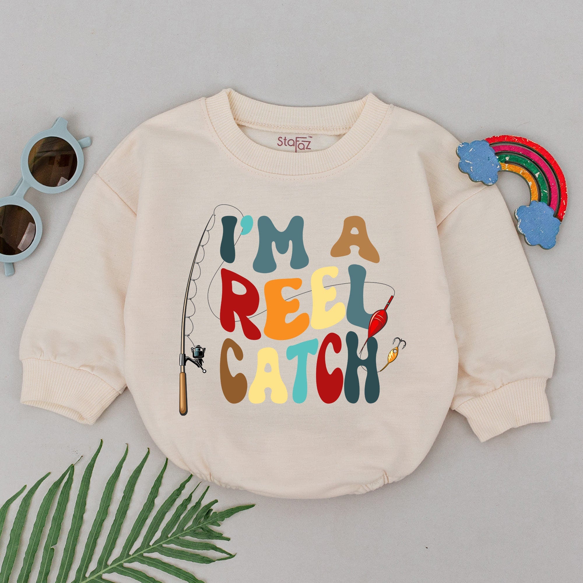 I'm A Reel Catch Baby Romper Colorful Fishing First Birthday Outfit Fun Fish Design Infant Bodysuit Holiday Party Gift Soft Comfortable