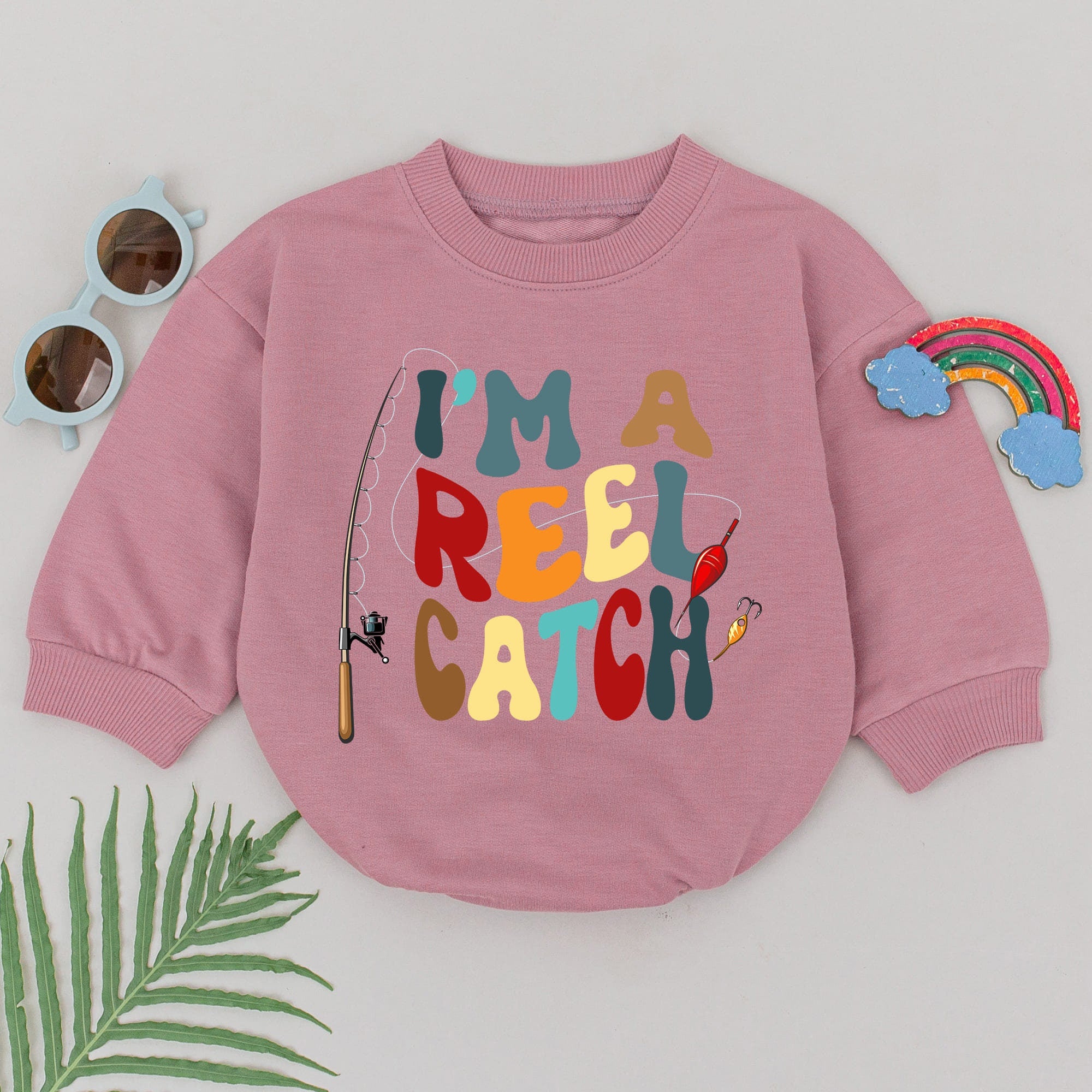 I'm A Reel Catch Baby Romper Colorful Fishing First Birthday Outfit Fun Fish Design Infant Bodysuit Holiday Party Gift Soft Comfortable