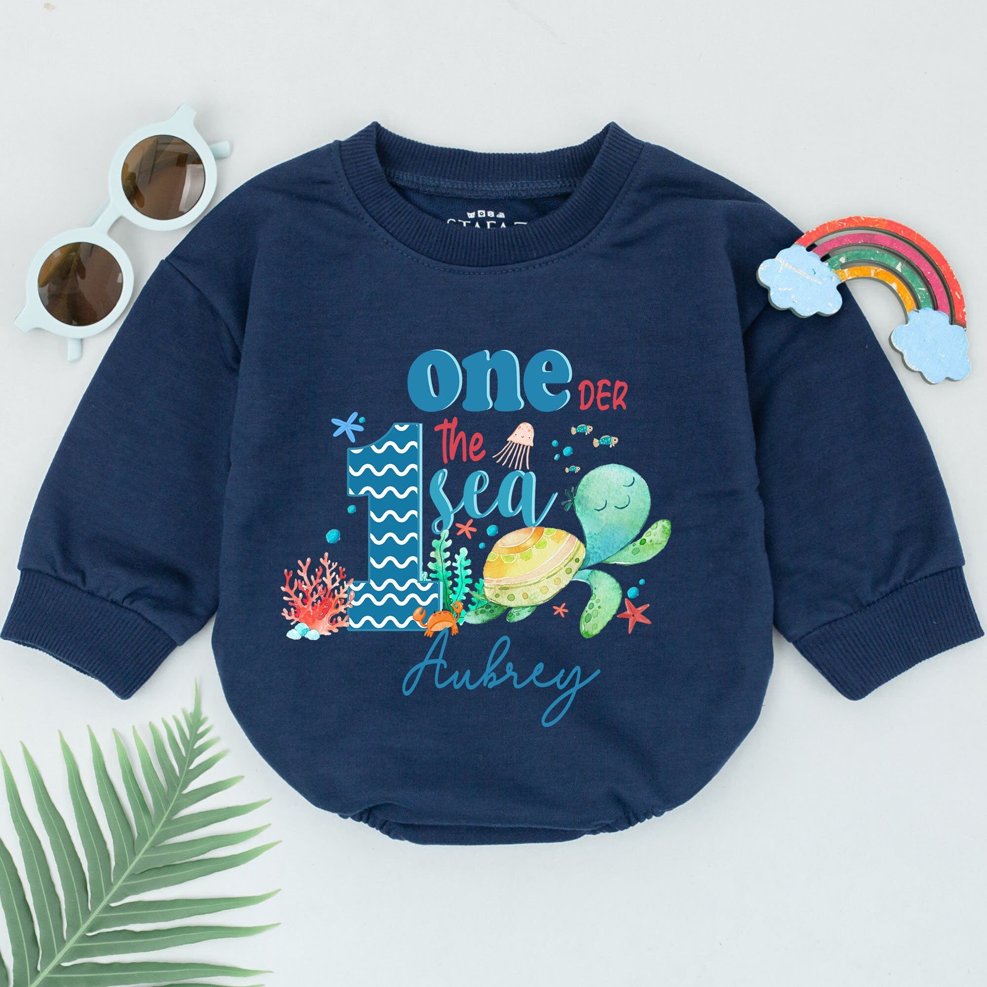 Custom Sea Birthday Romper with Name - Perfect First Birthday Gift