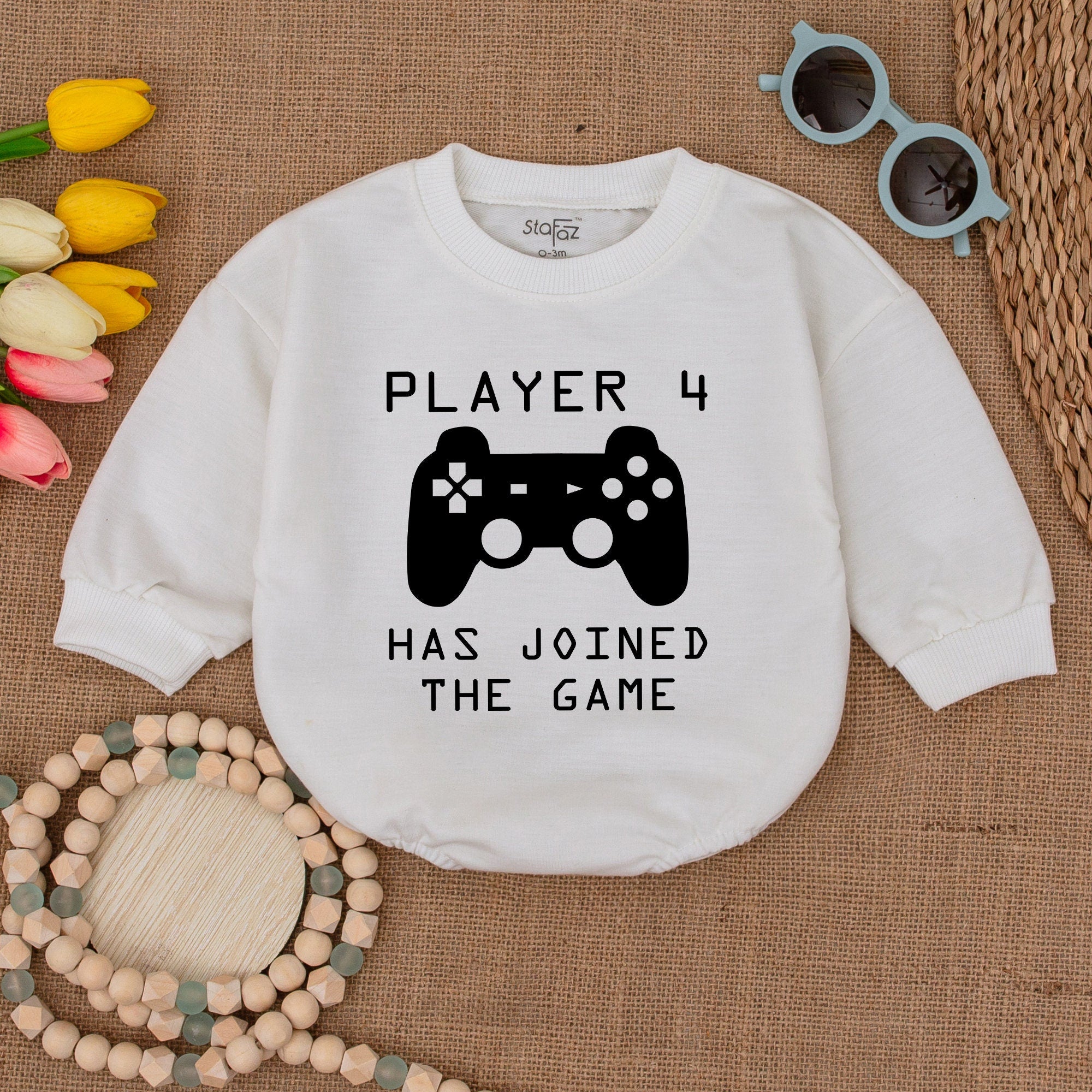 Custom Player 4 Baby Romper Video Game Controller Design for Boys Girls Soft Cotton Birthday Gift Infant Clothing