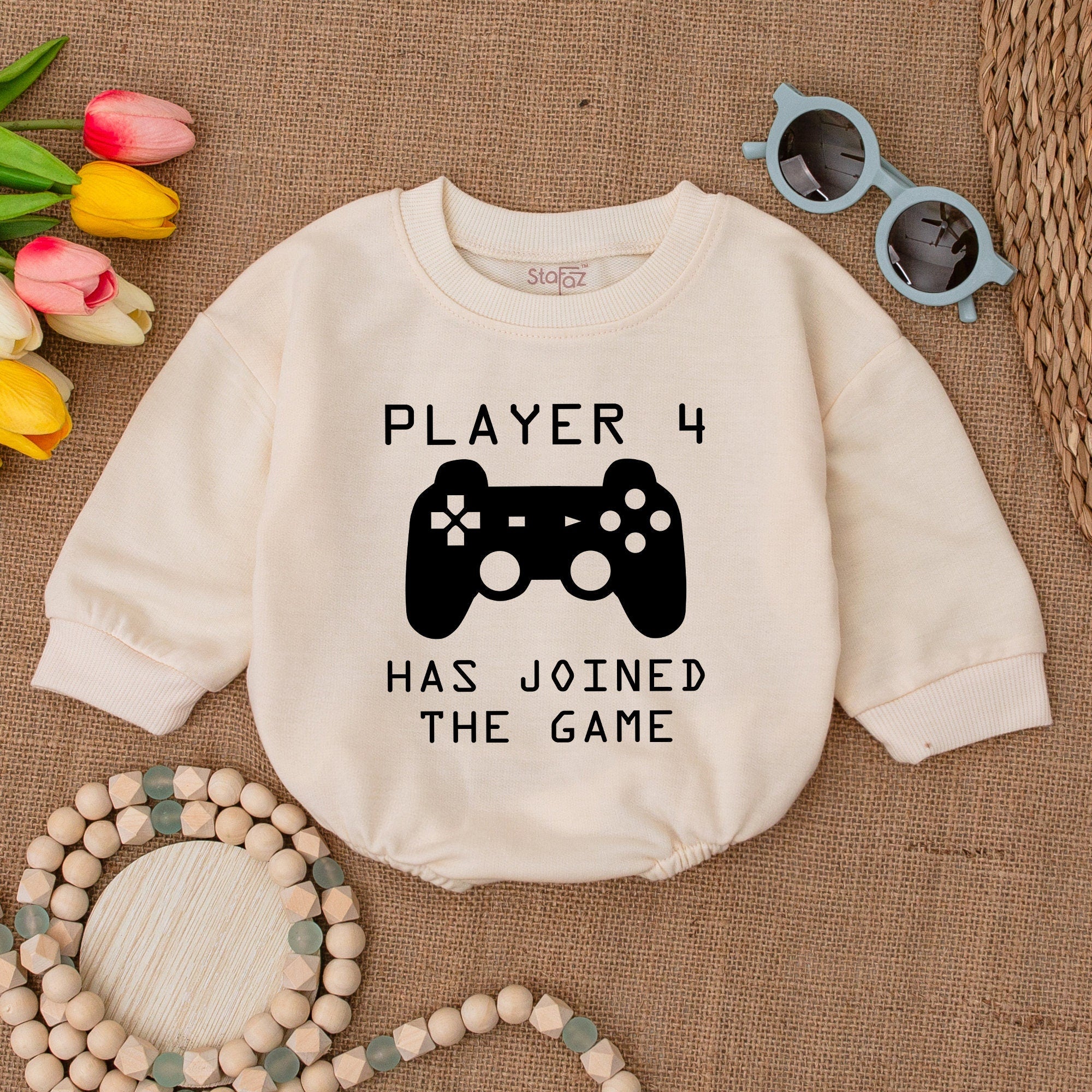 Custom Player 4 Baby Romper Video Game Controller Design for Boys Girls Soft Cotton Birthday Gift Infant Clothing